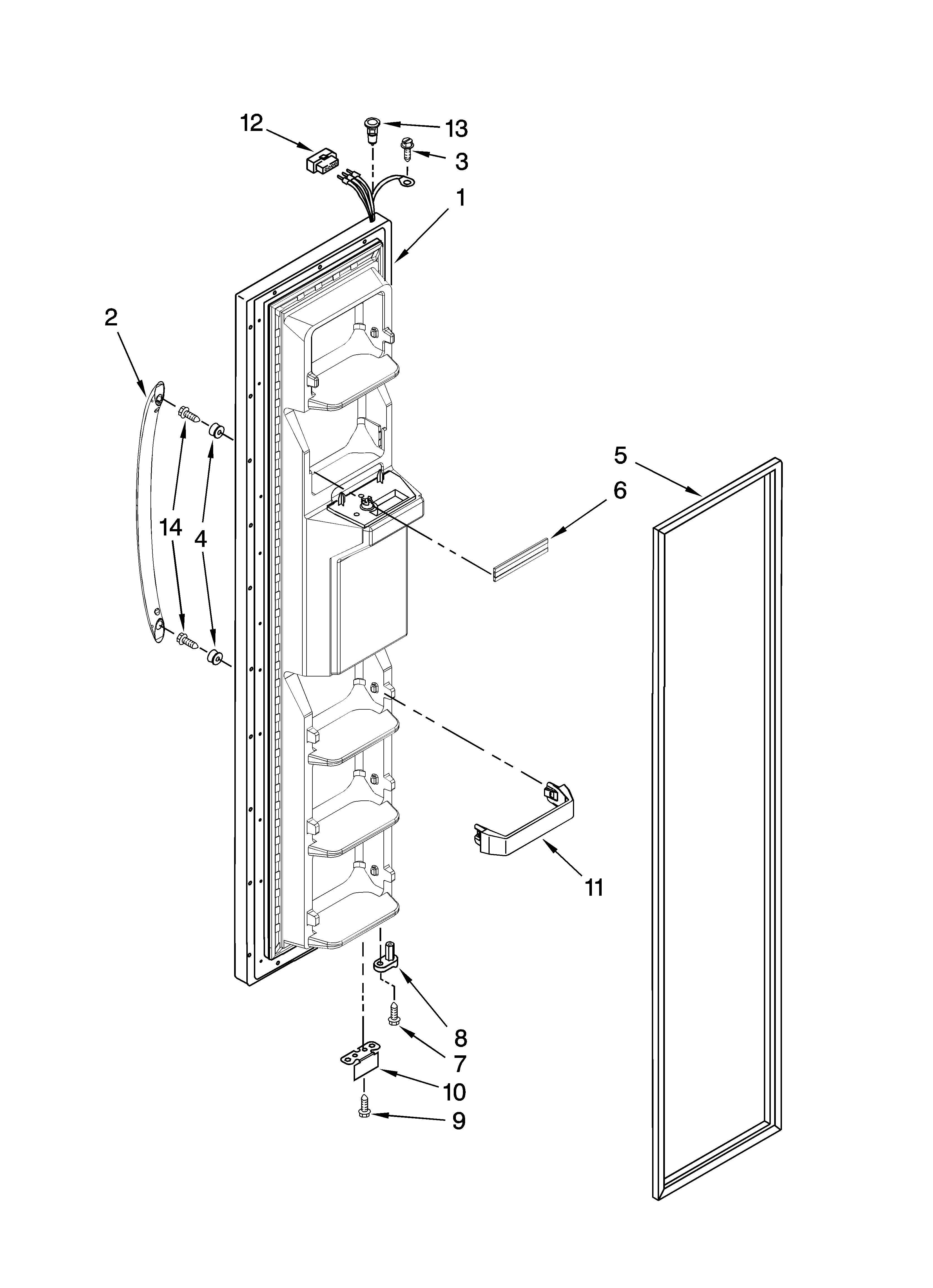 Maytag MSD2242VES00 freezer door parts diagram