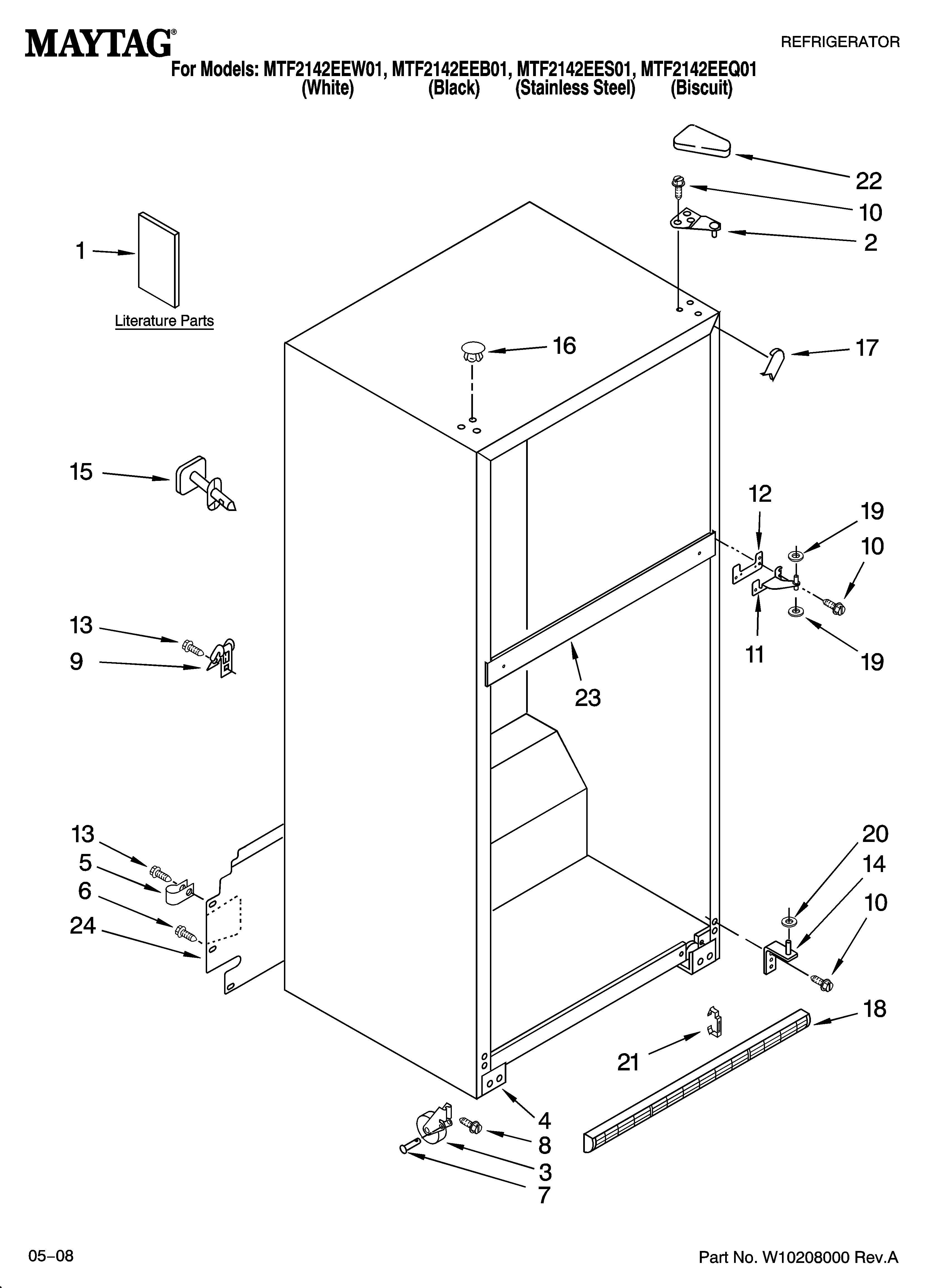 Maytag MTF2142EEQ01 cabinet parts diagram