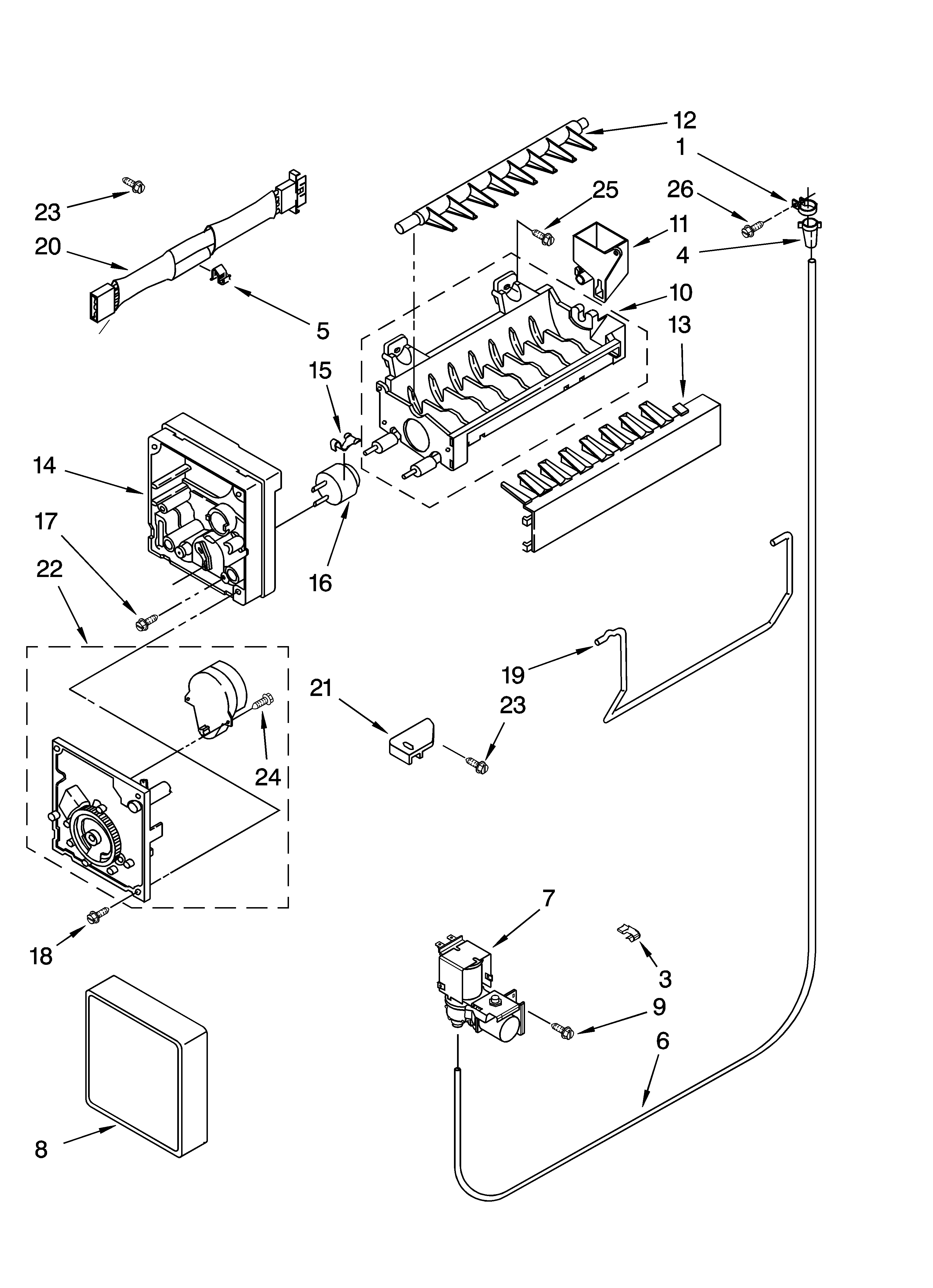 Maytag MTF2142EEQ01 icemaker parts diagram