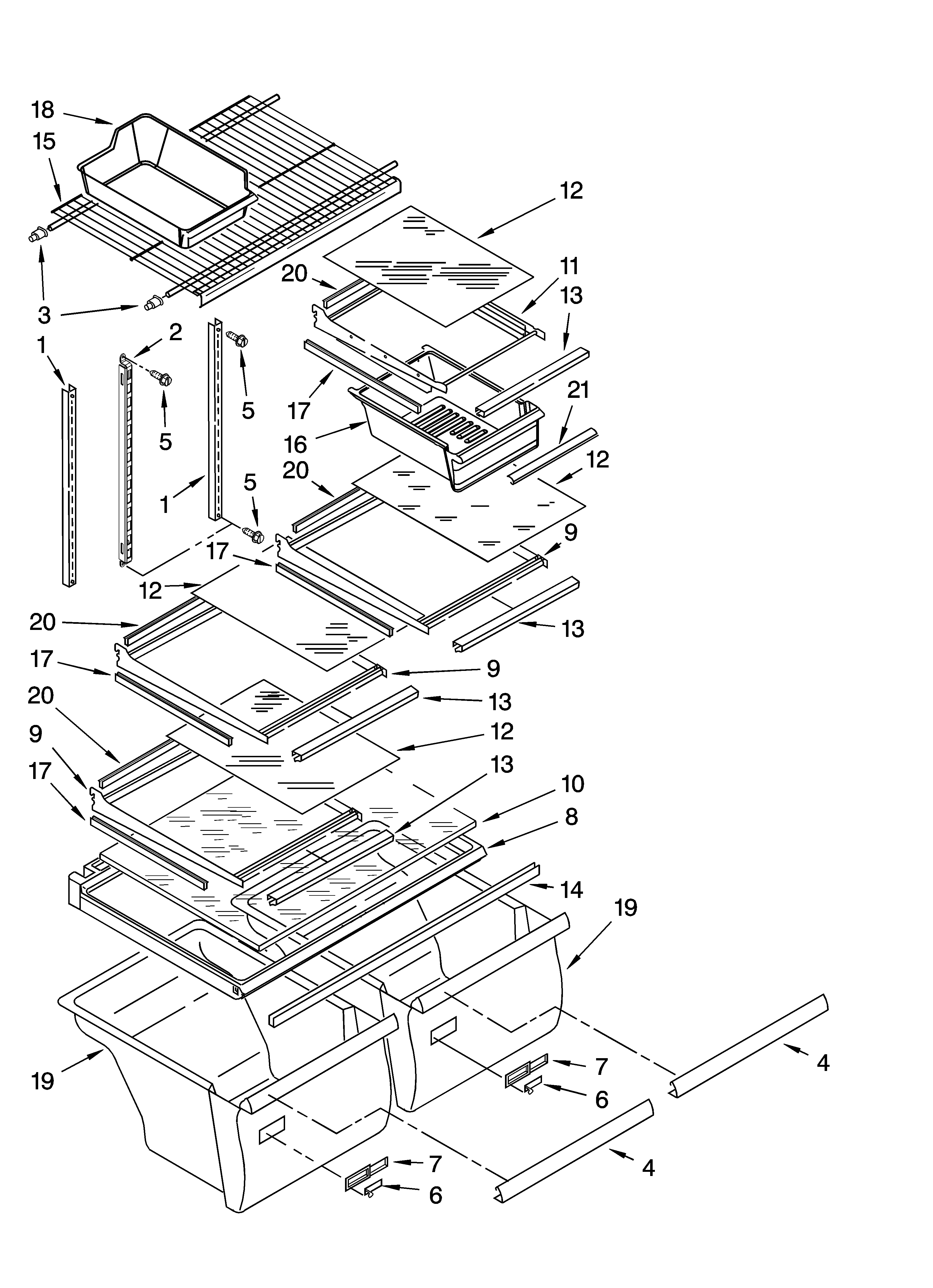 Maytag MTF2142EEQ01 shelf parts, optional parts diagram