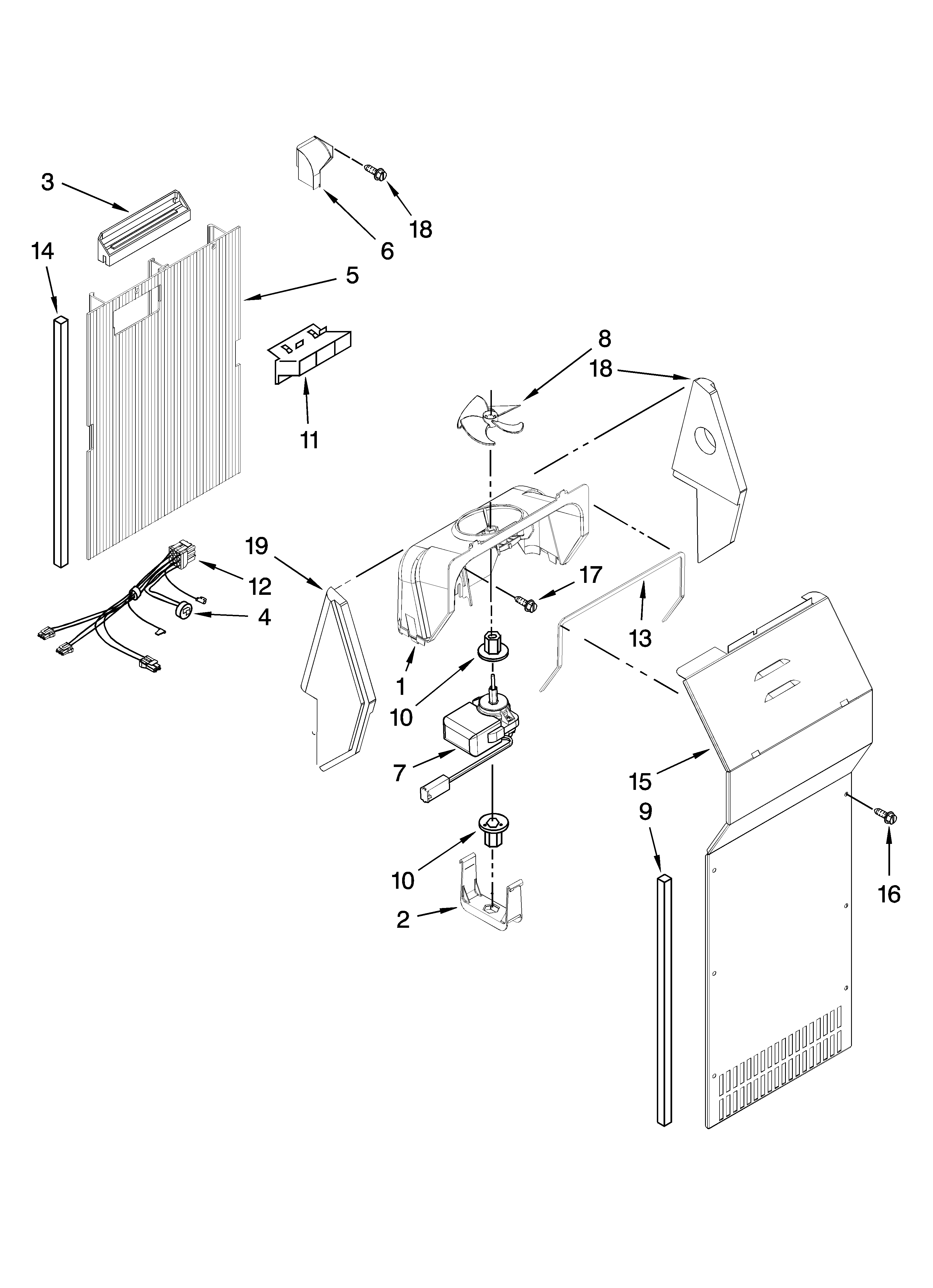 Whirlpool ED2VHEXVB00 air flow parts diagram