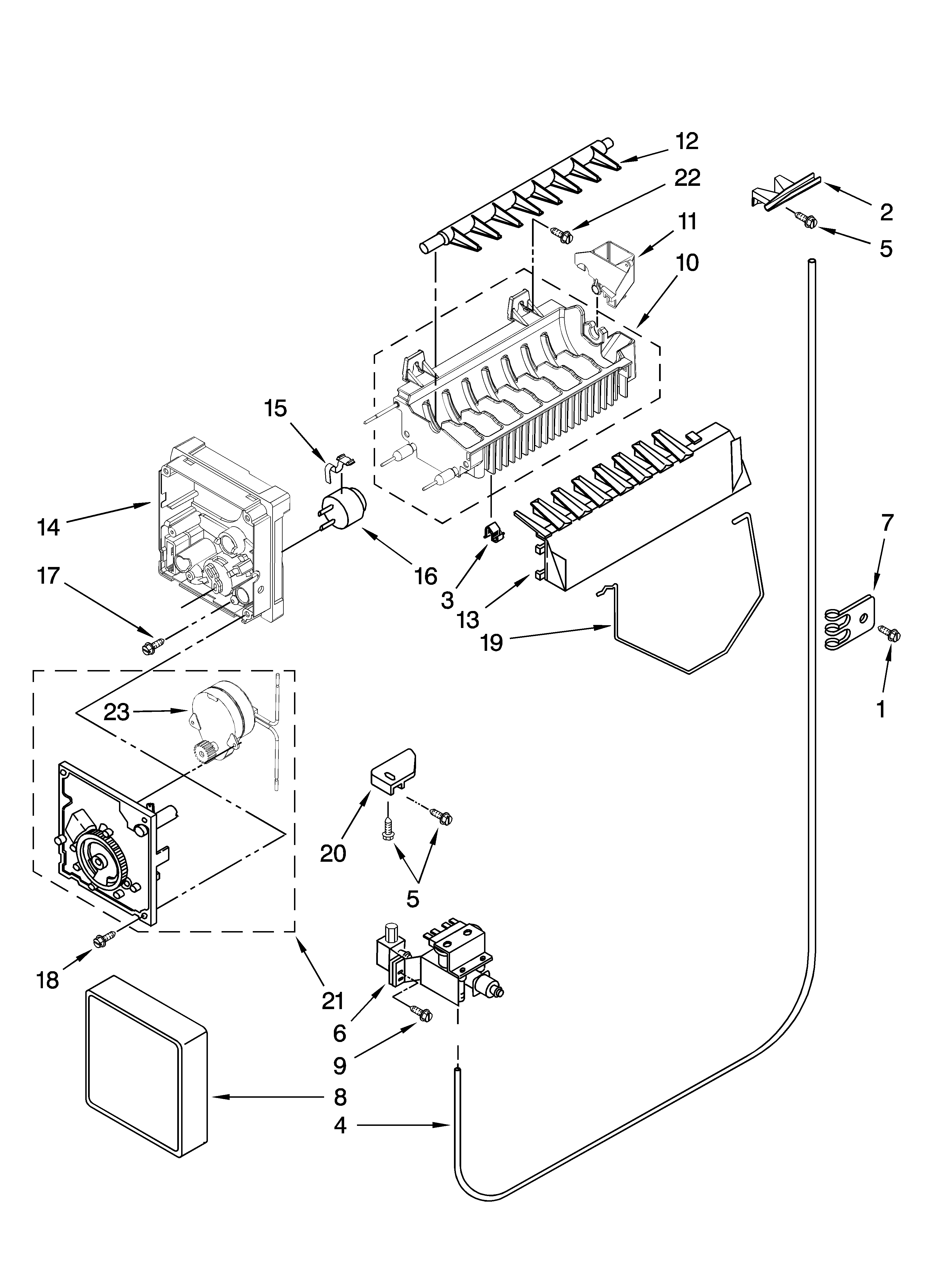 Whirlpool ED2VHEXVB00 icemaker parts, optional parts (not included) diagram