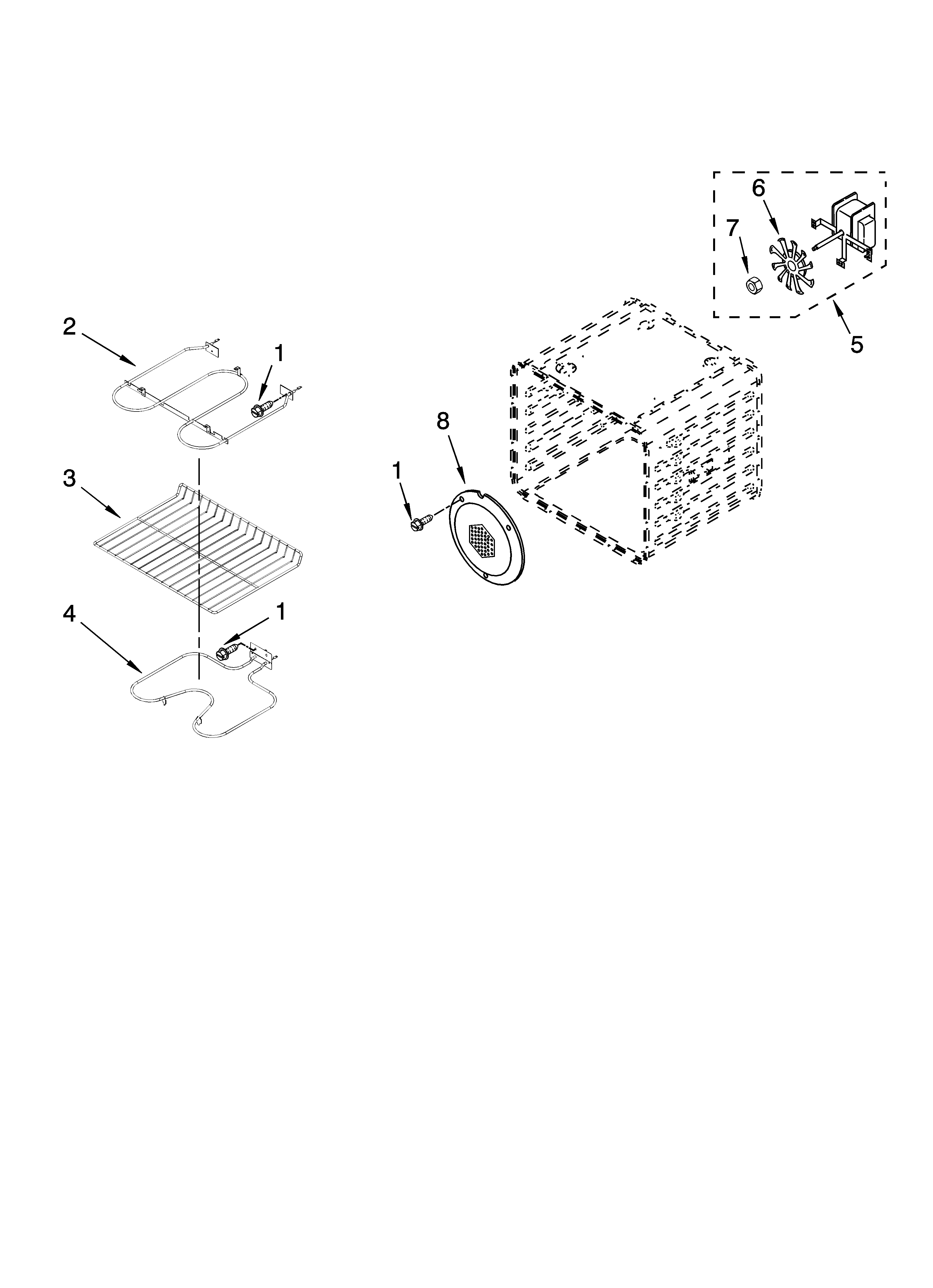 Whirlpool GBD277PRB03 internal oven parts diagram