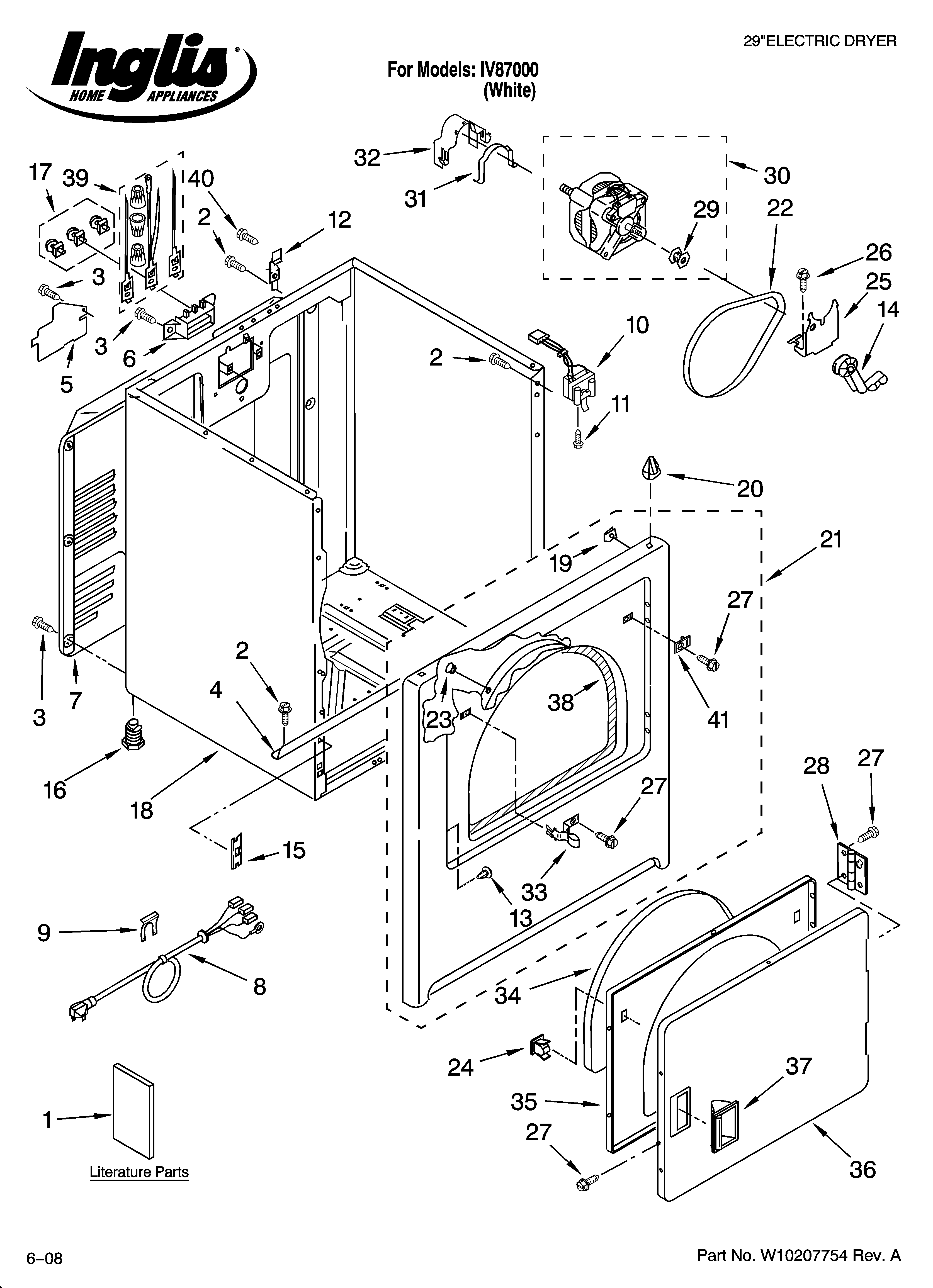 Inglis IV87000 cabinet parts diagram