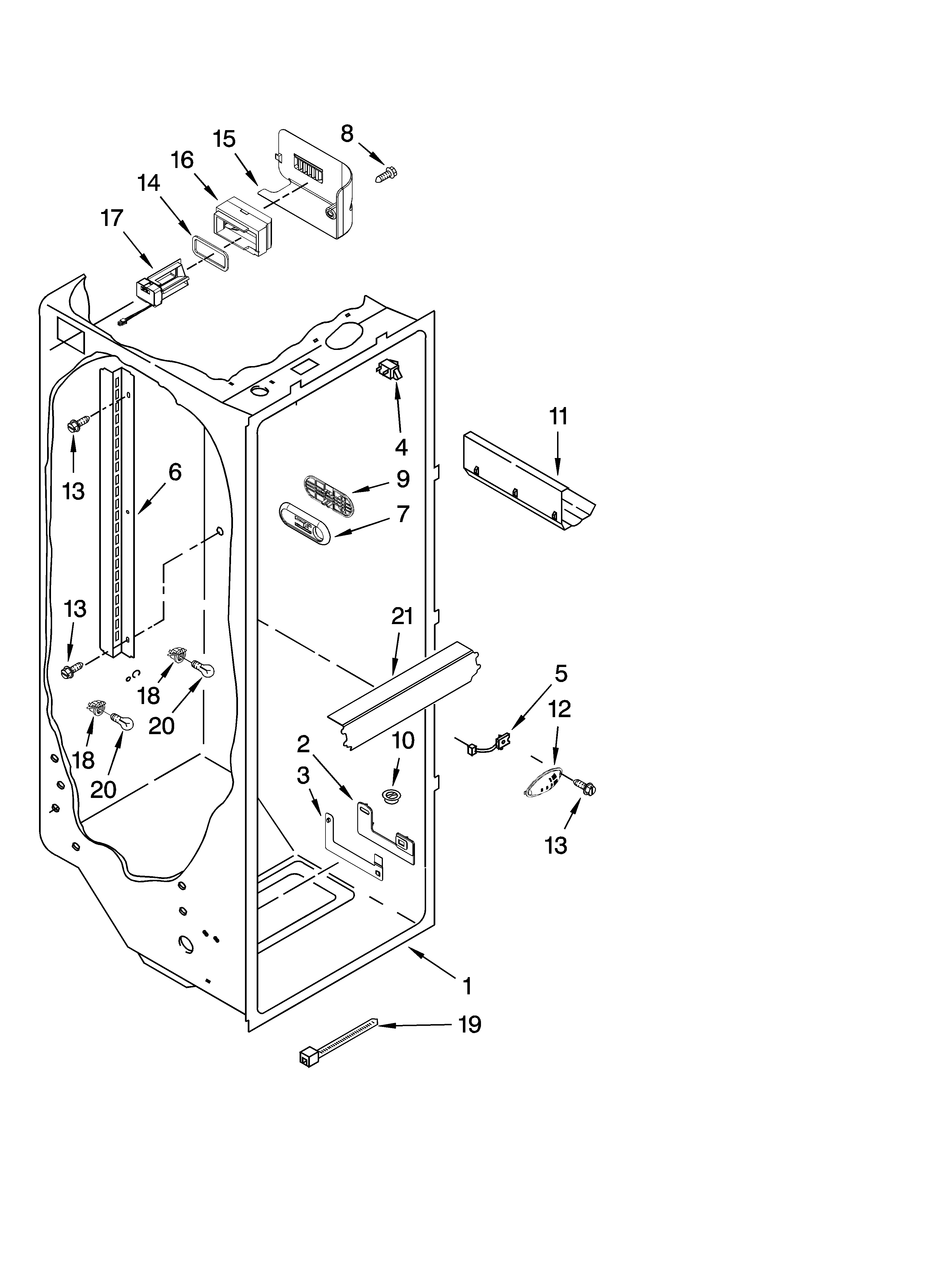 KitchenAid KSCS25MVMK00 refrigerator liner parts diagram