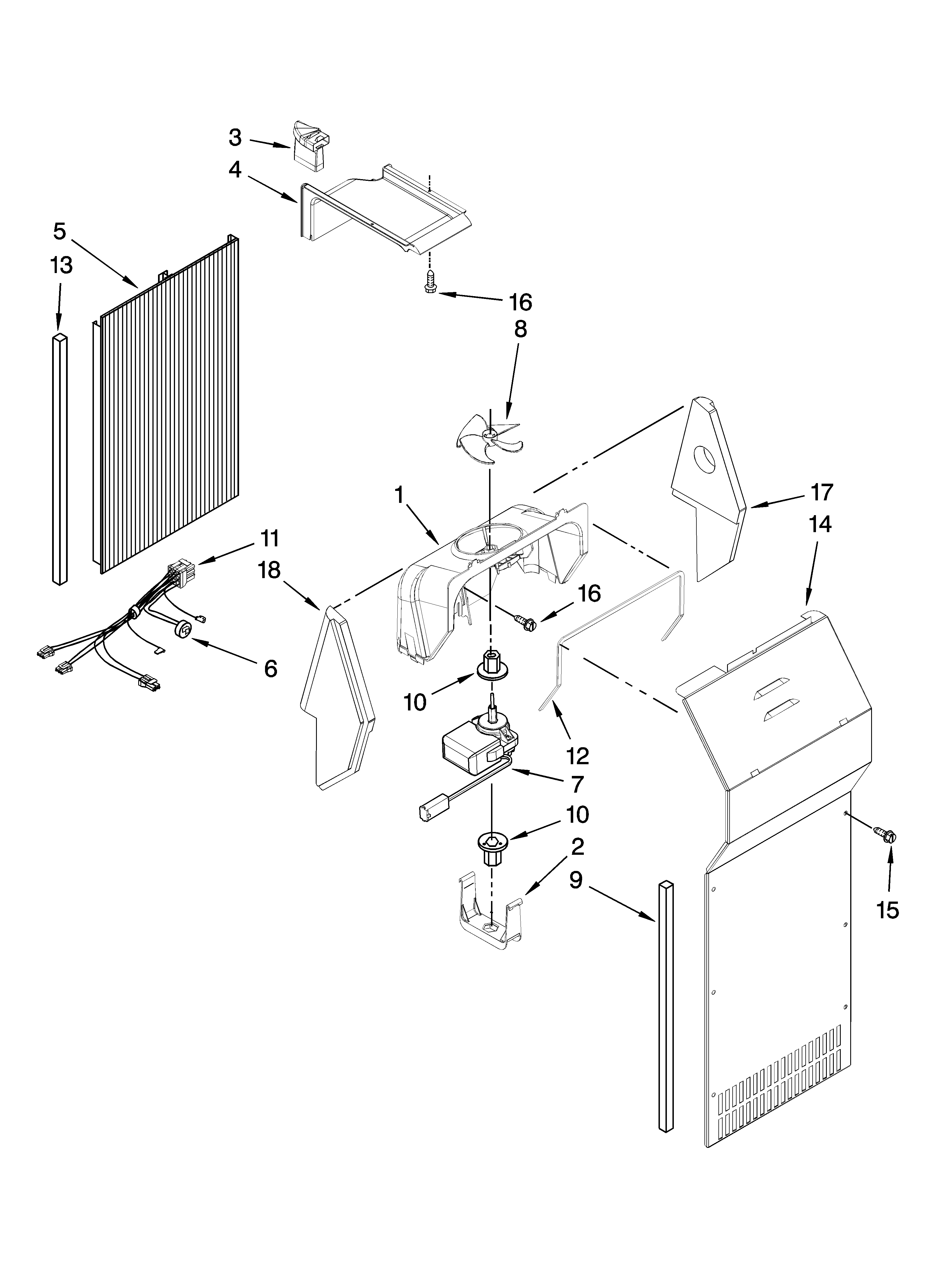 KitchenAid KSCS25MVMK00 air flow parts diagram