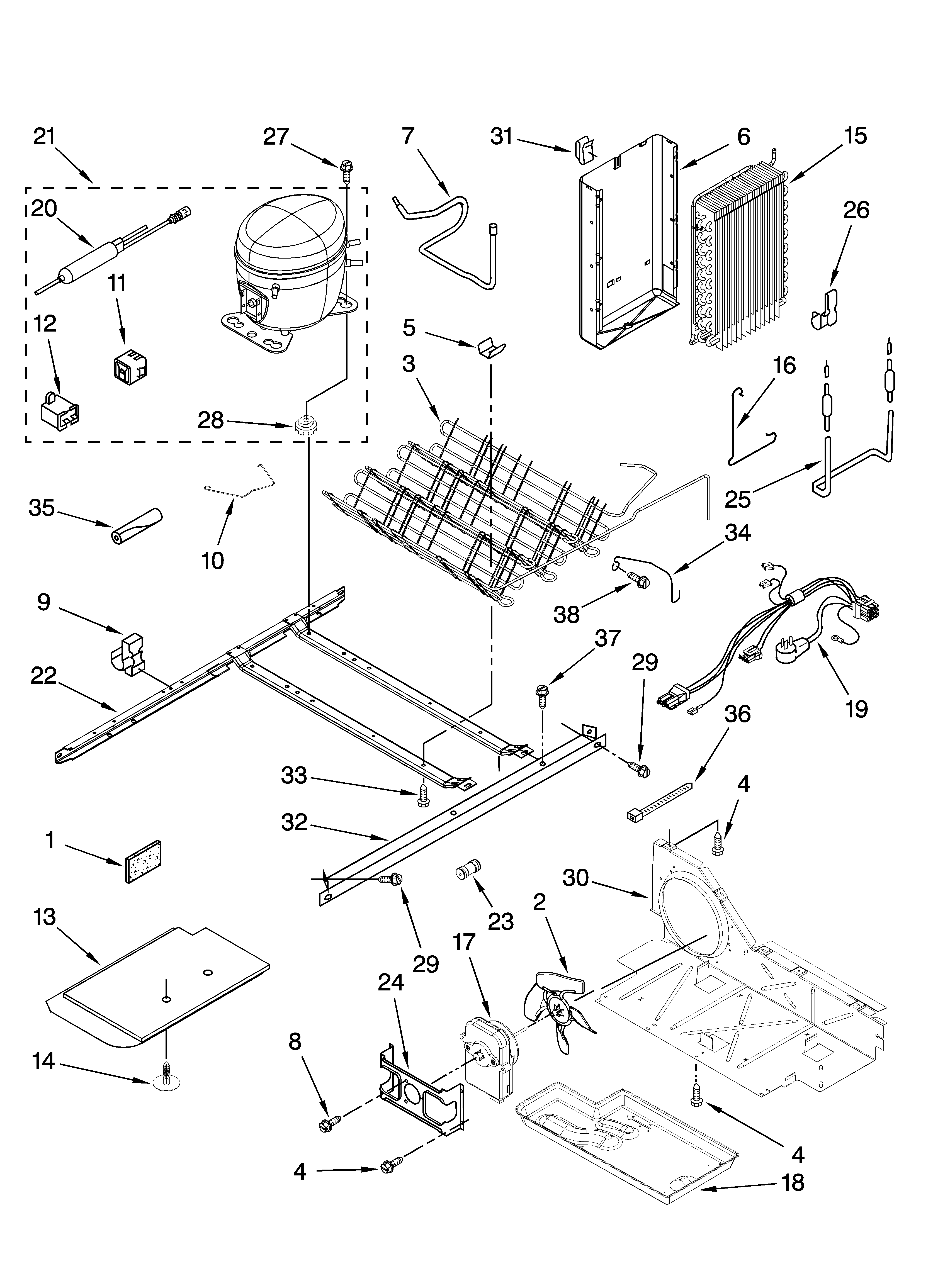 KitchenAid KSRS25RVWH02 unit parts diagram