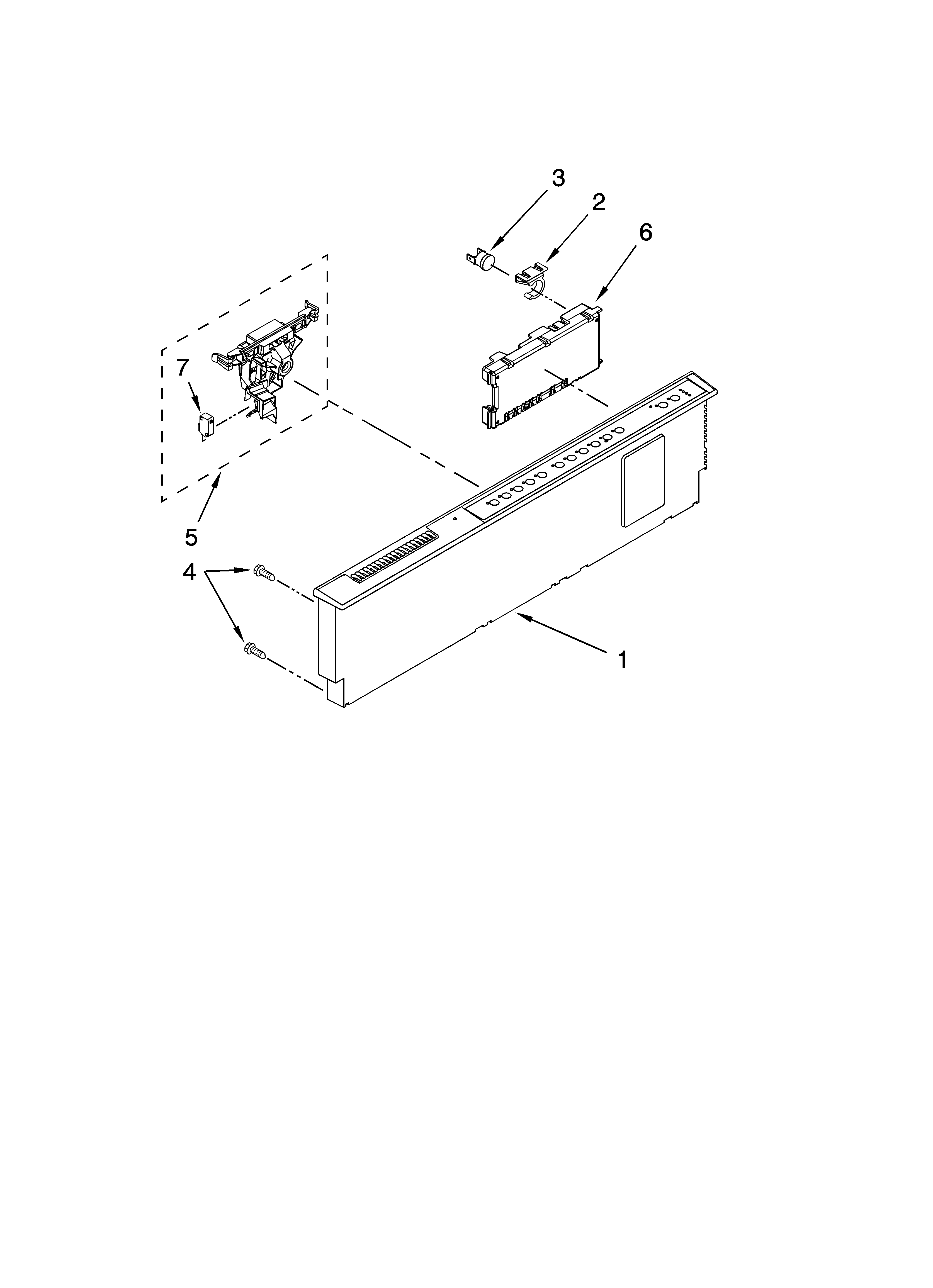 KitchenAid KUDM03FTSS3 control panel parts diagram