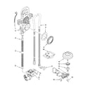 KitchenAid KUDM03FTWH3 fill, drain and overfill parts diagram