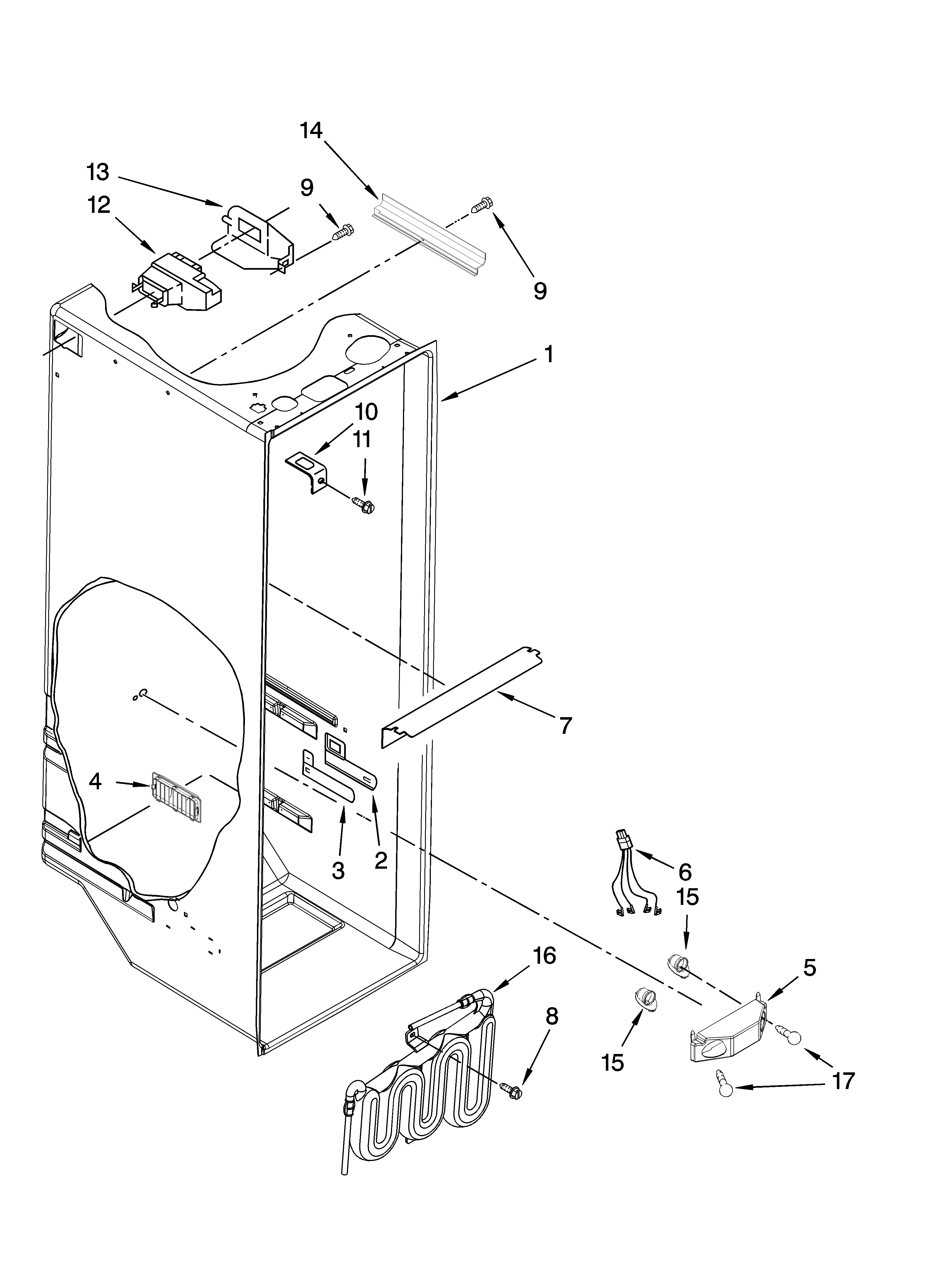 Maytag MSD2554VEQ00 refrigerator liner parts diagram