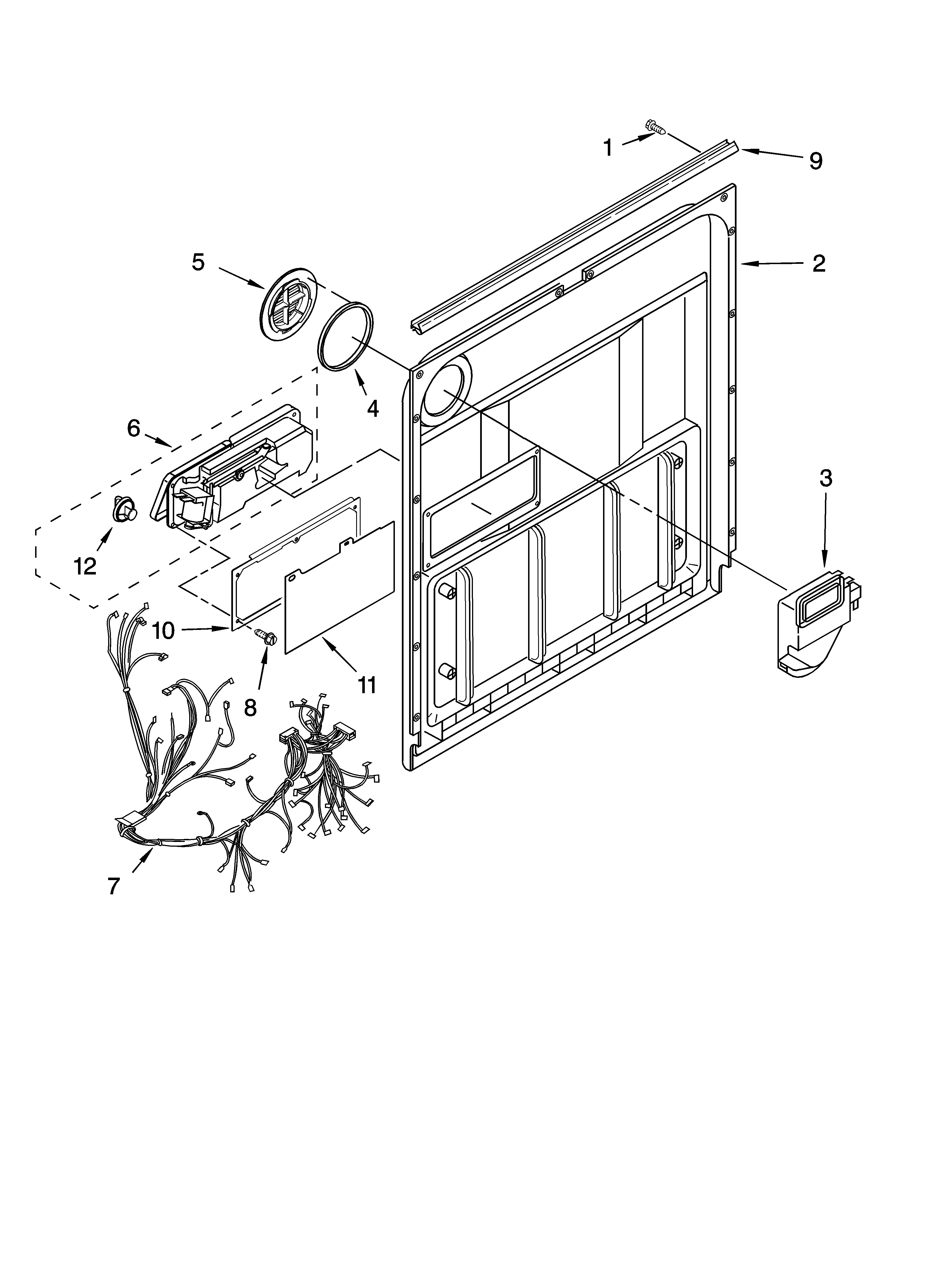 Whirlpool DU1101XTPSB door and latch parts diagram