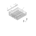 Whirlpool DU1148XTPBB upper rack and track parts diagram