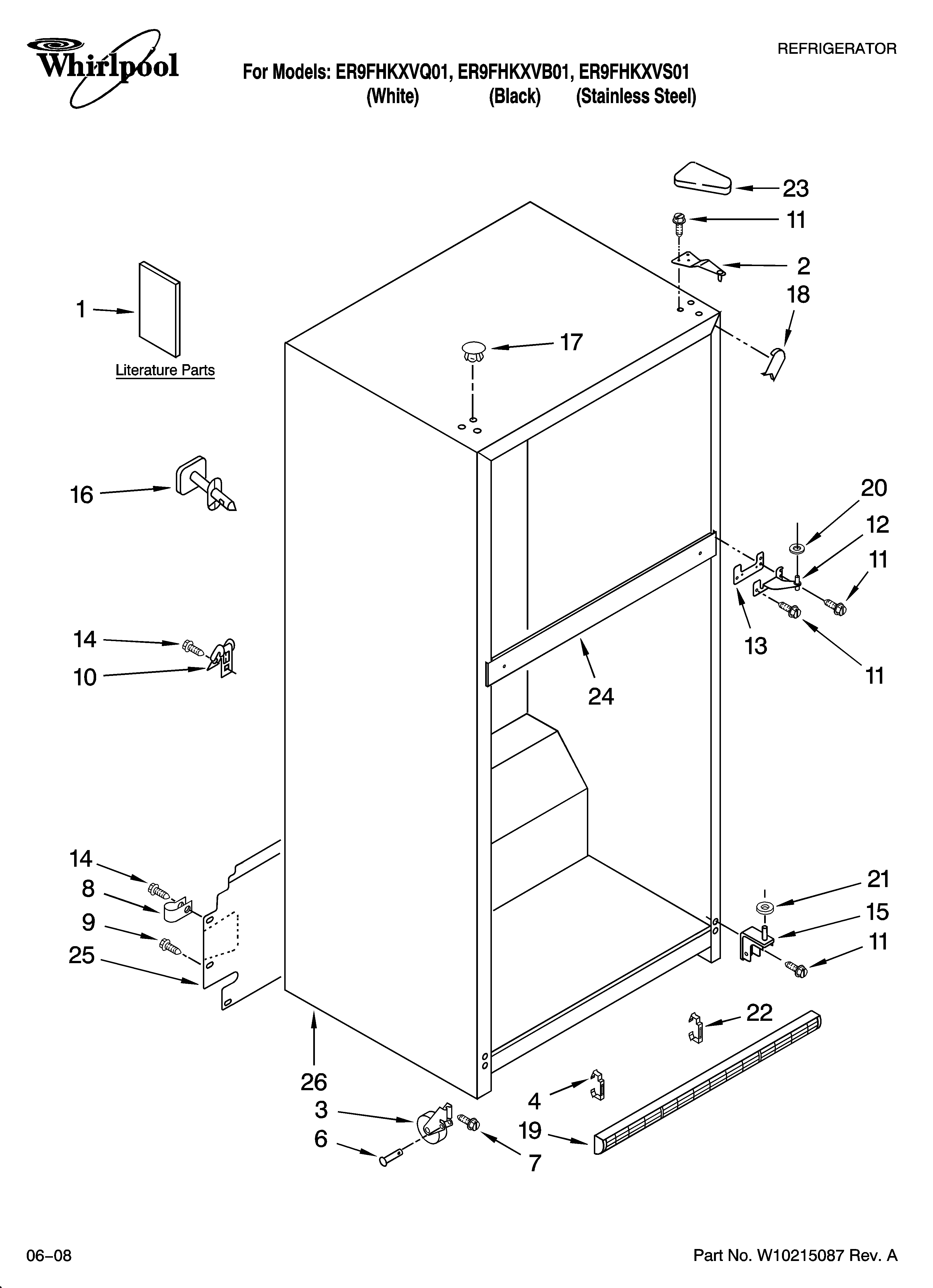 Whirlpool ER9FHKXVS01 cabinet parts diagram