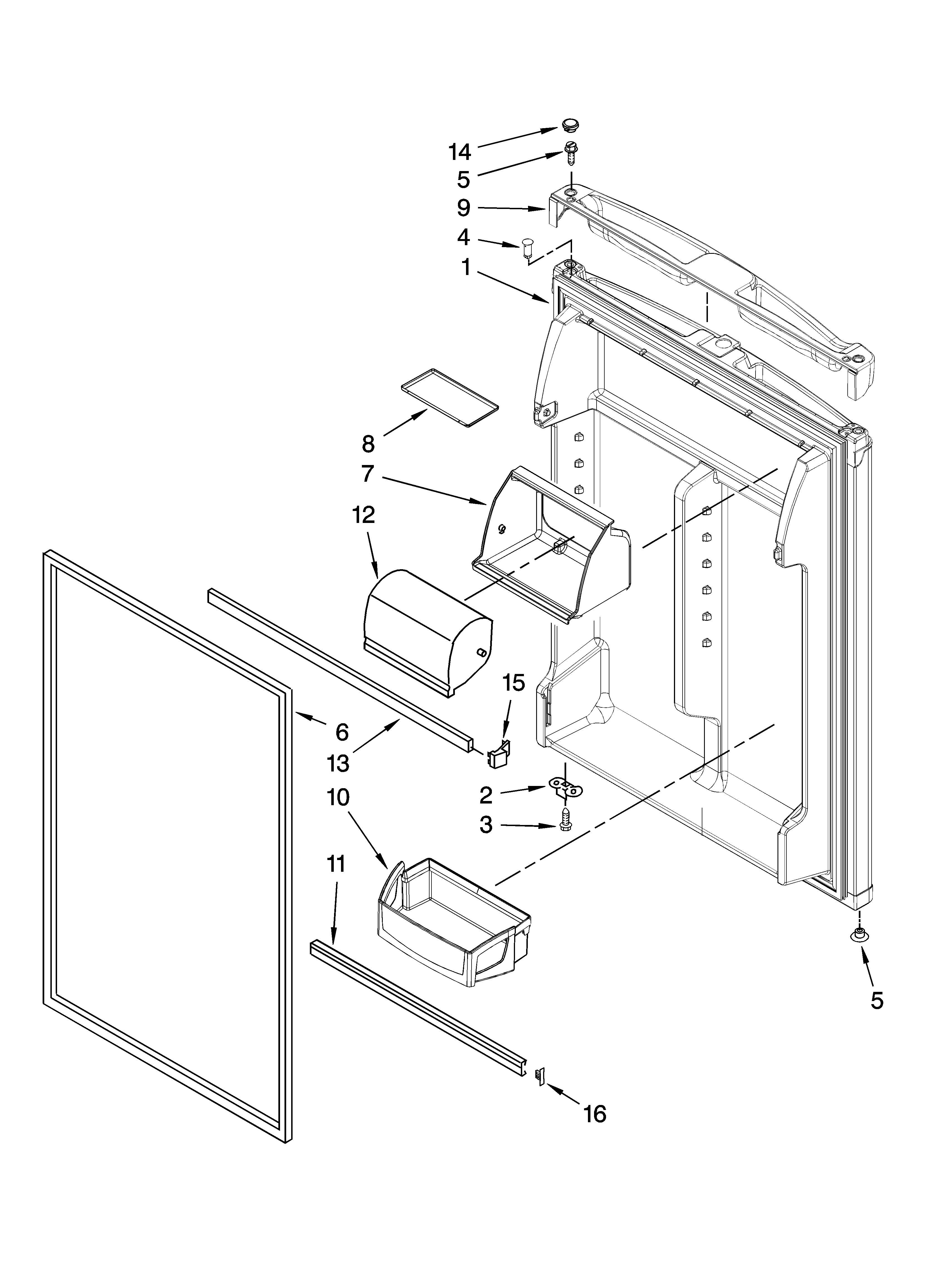 Whirlpool ER9FHKXVS01 refrigerator door parts diagram