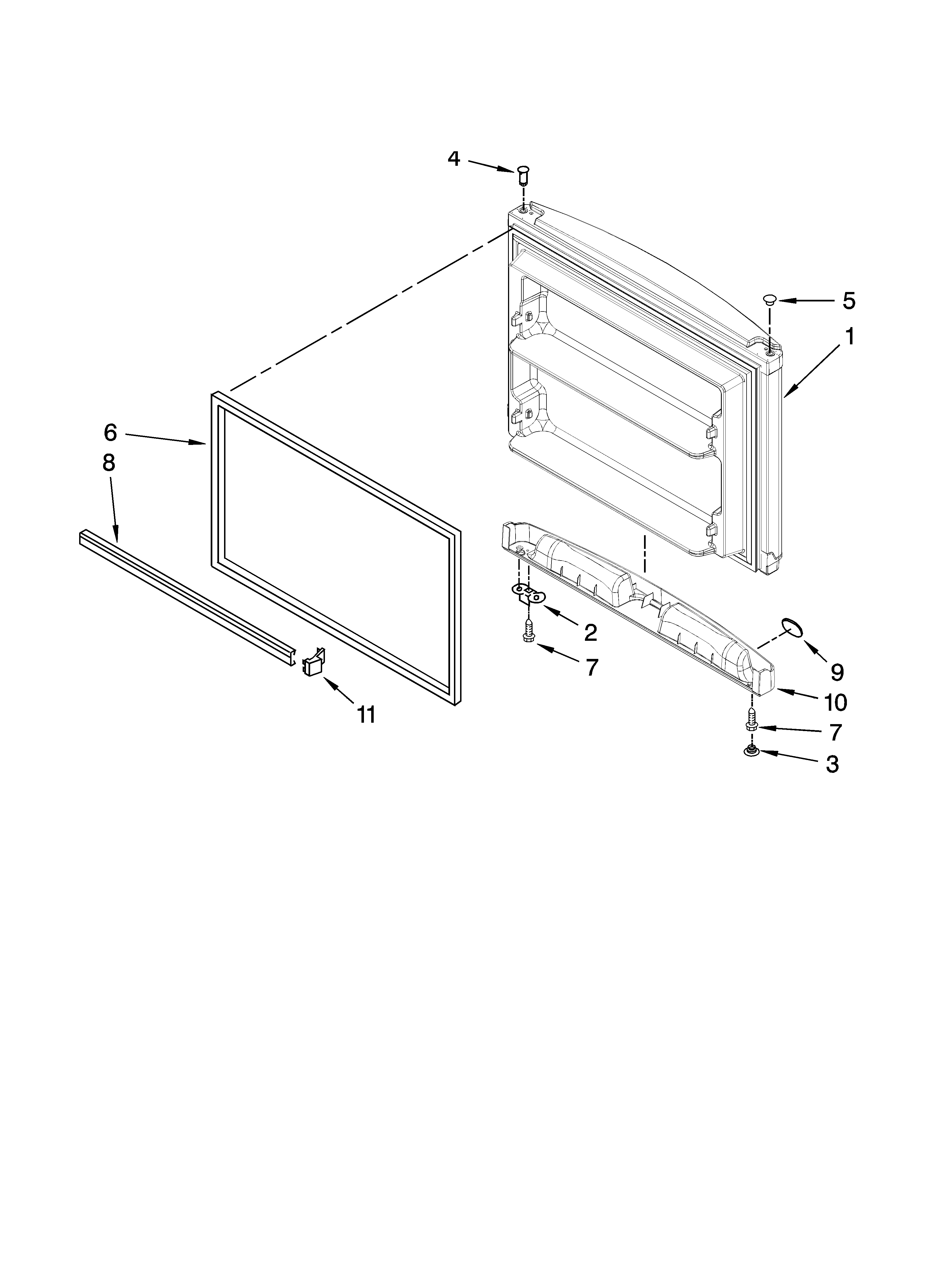 Whirlpool ER9FHKXVS01 freezer door parts, optional parts diagram
