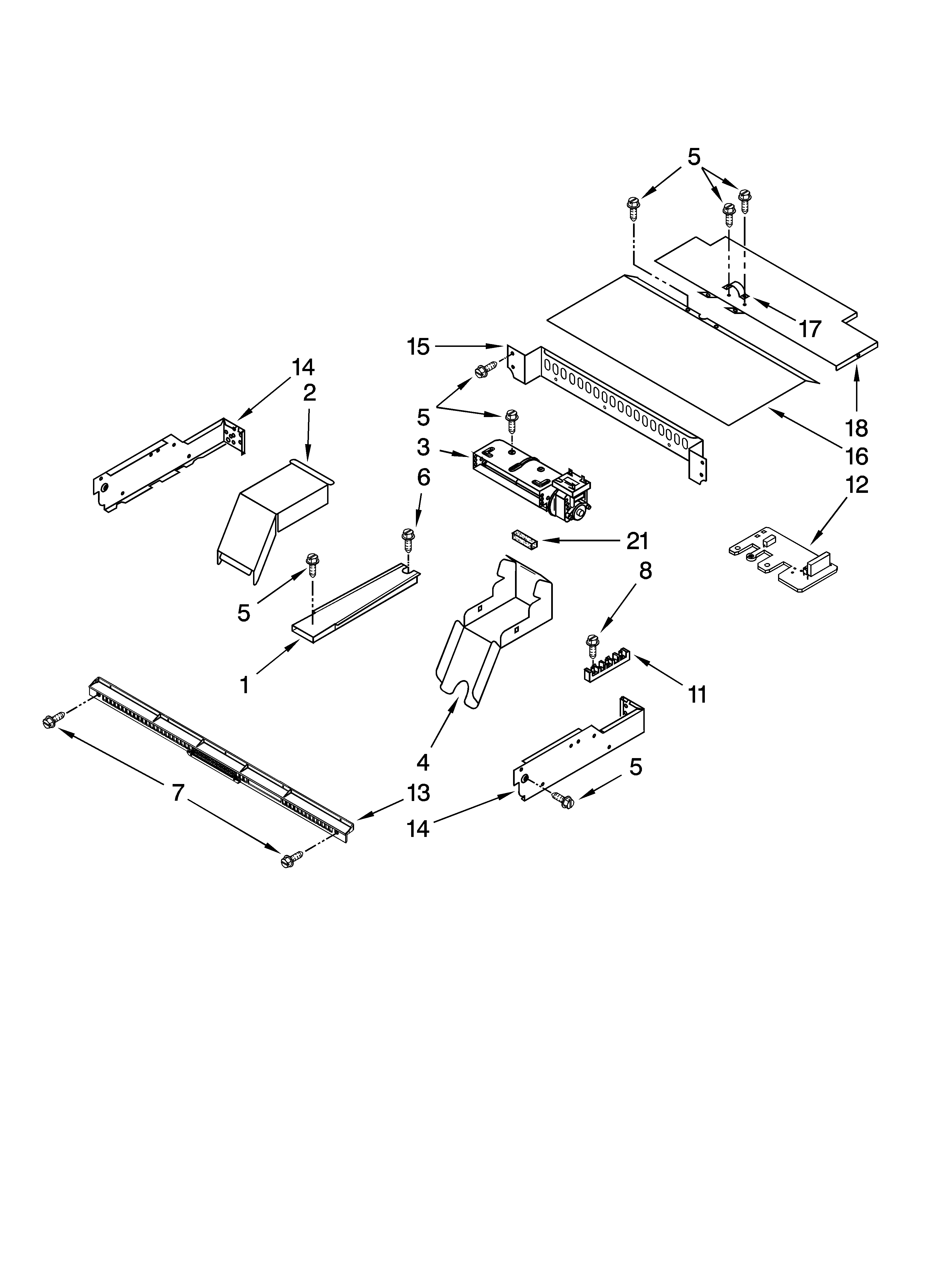 Whirlpool GBS307PRB03 top venting parts, optional parts diagram