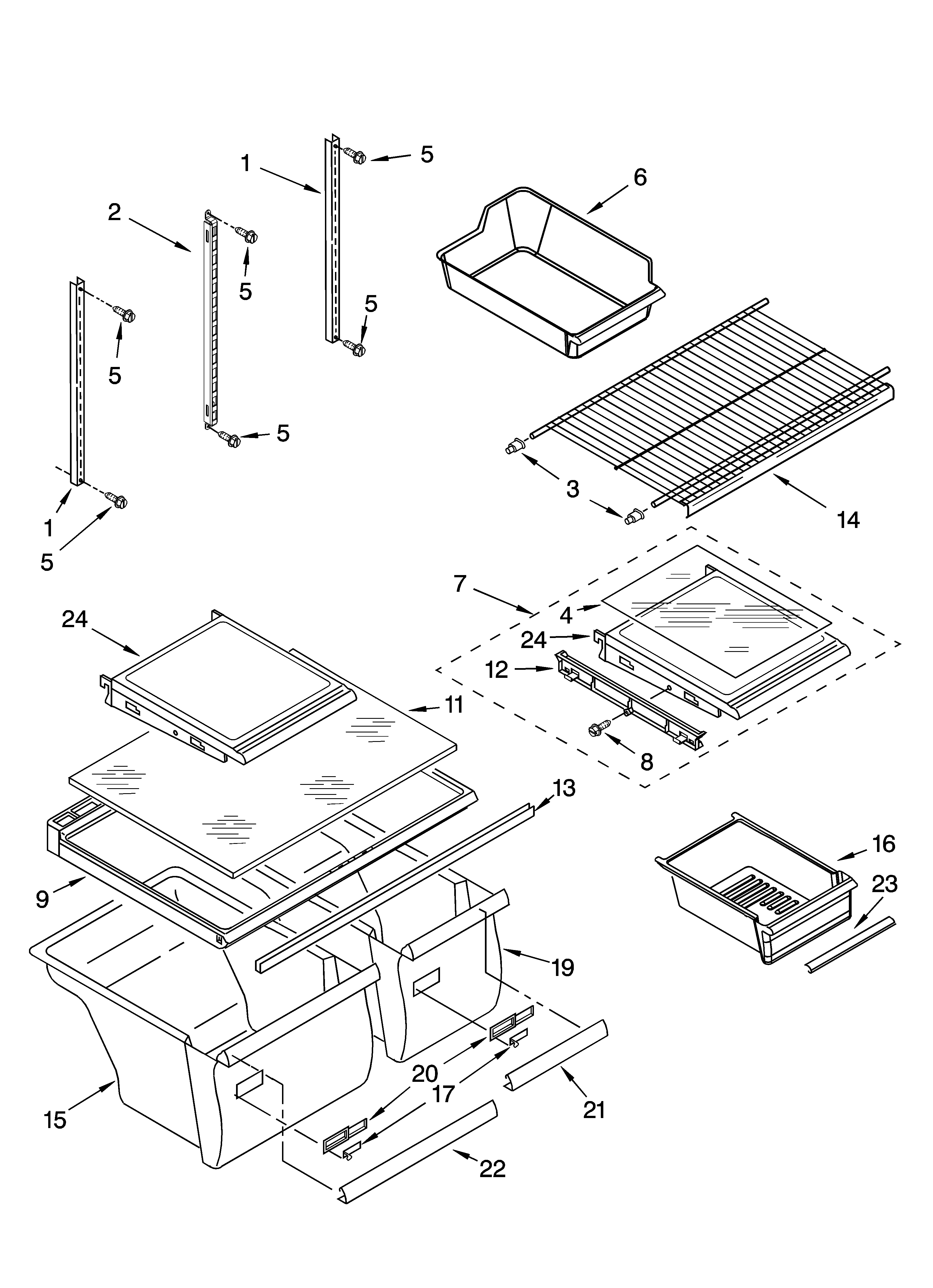 Whirlpool GR9FHMXVB01 shelf parts diagram