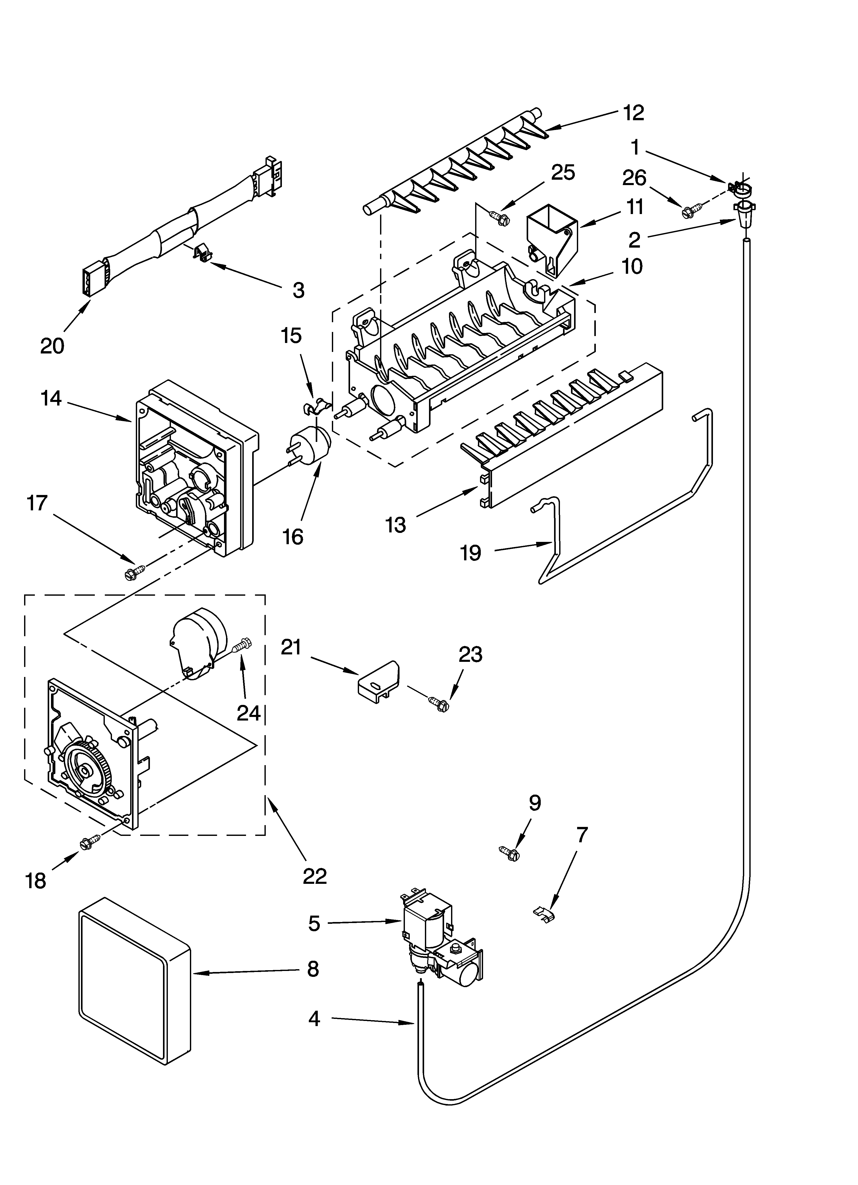 Whirlpool GR9FHMXVB01 icemaker parts diagram