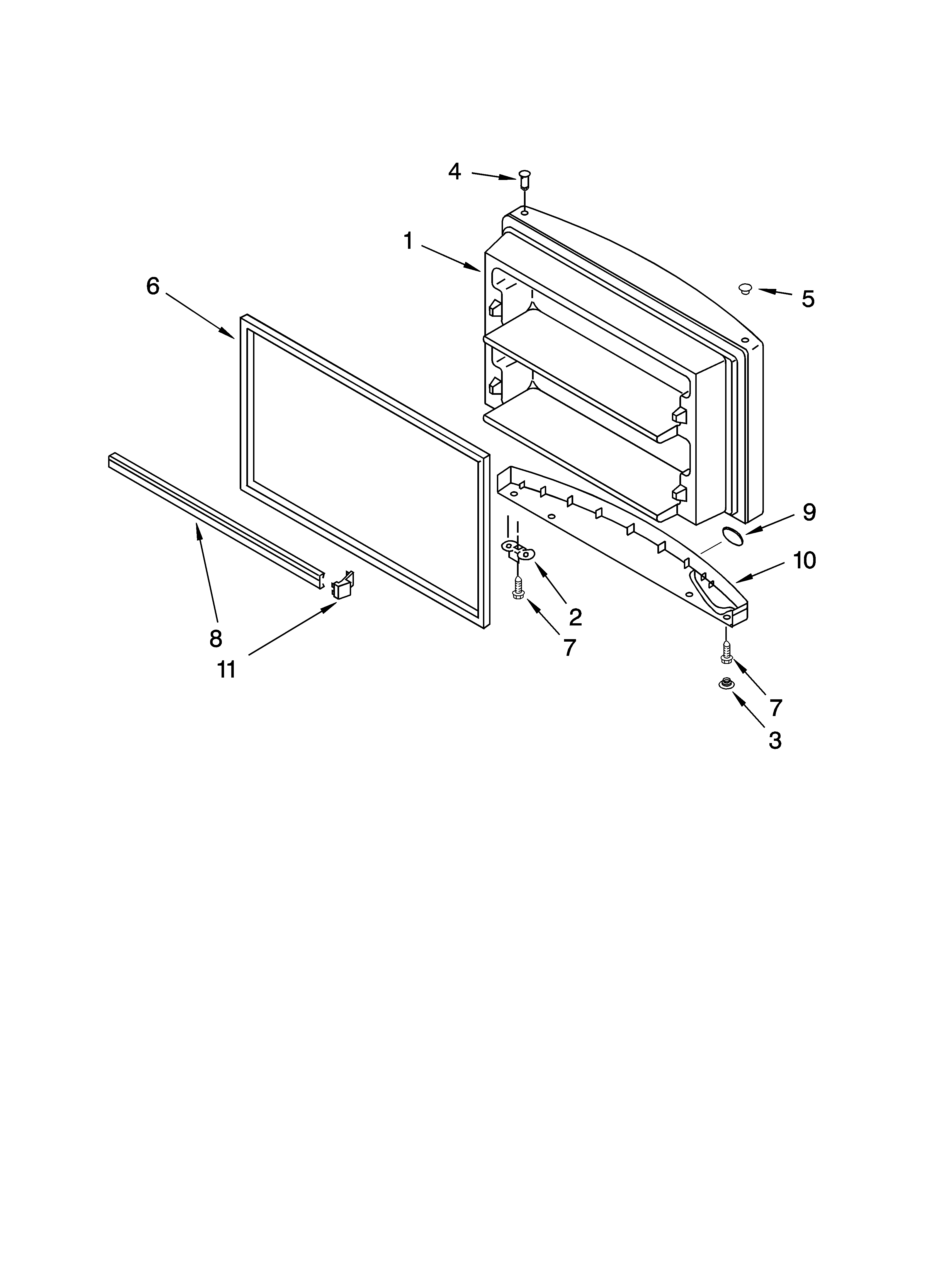 Whirlpool GR9FHMXVB01 freezer door parts, optional parts diagram