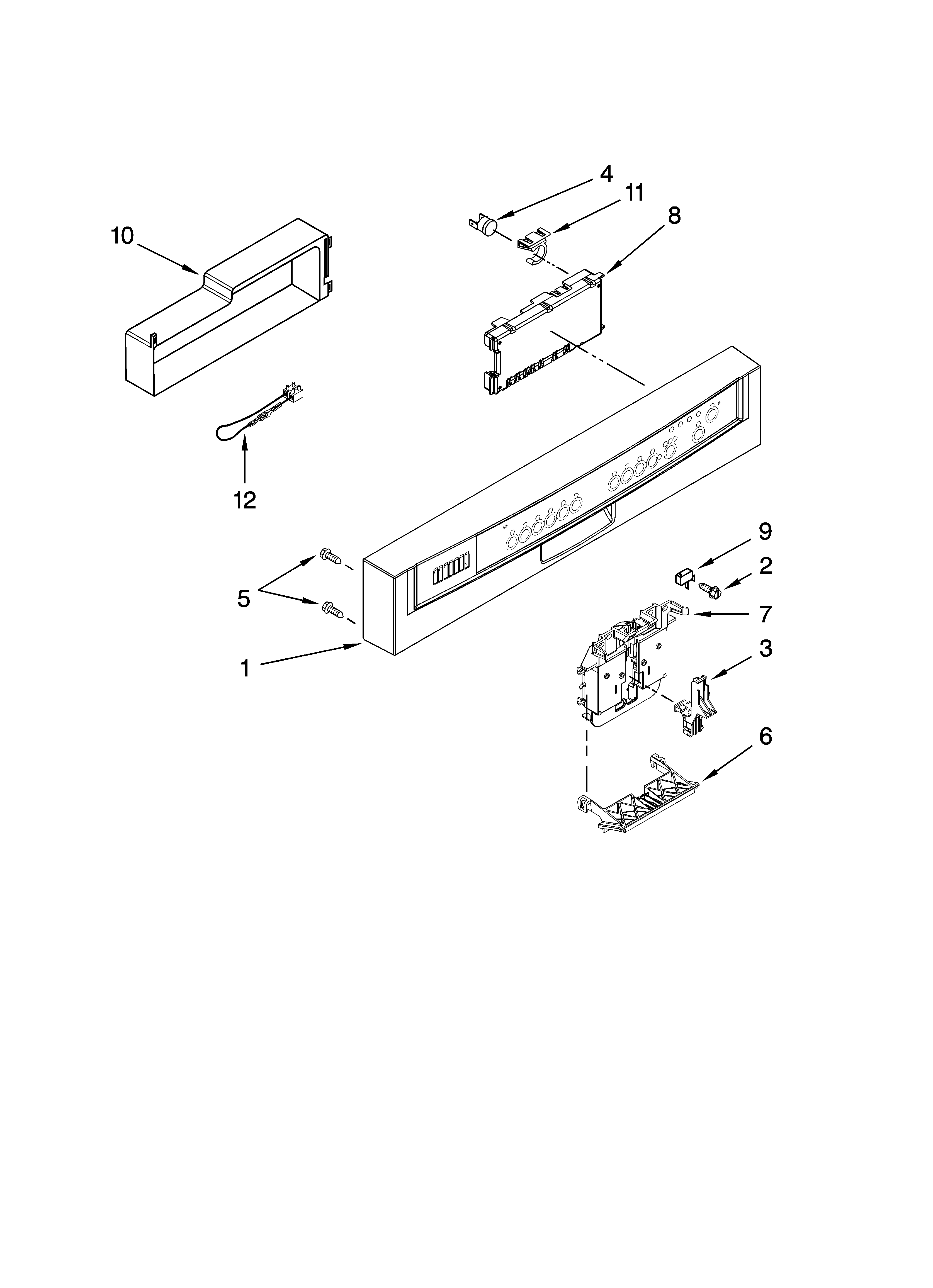 Whirlpool GU2800XTVQ0 control panel parts diagram