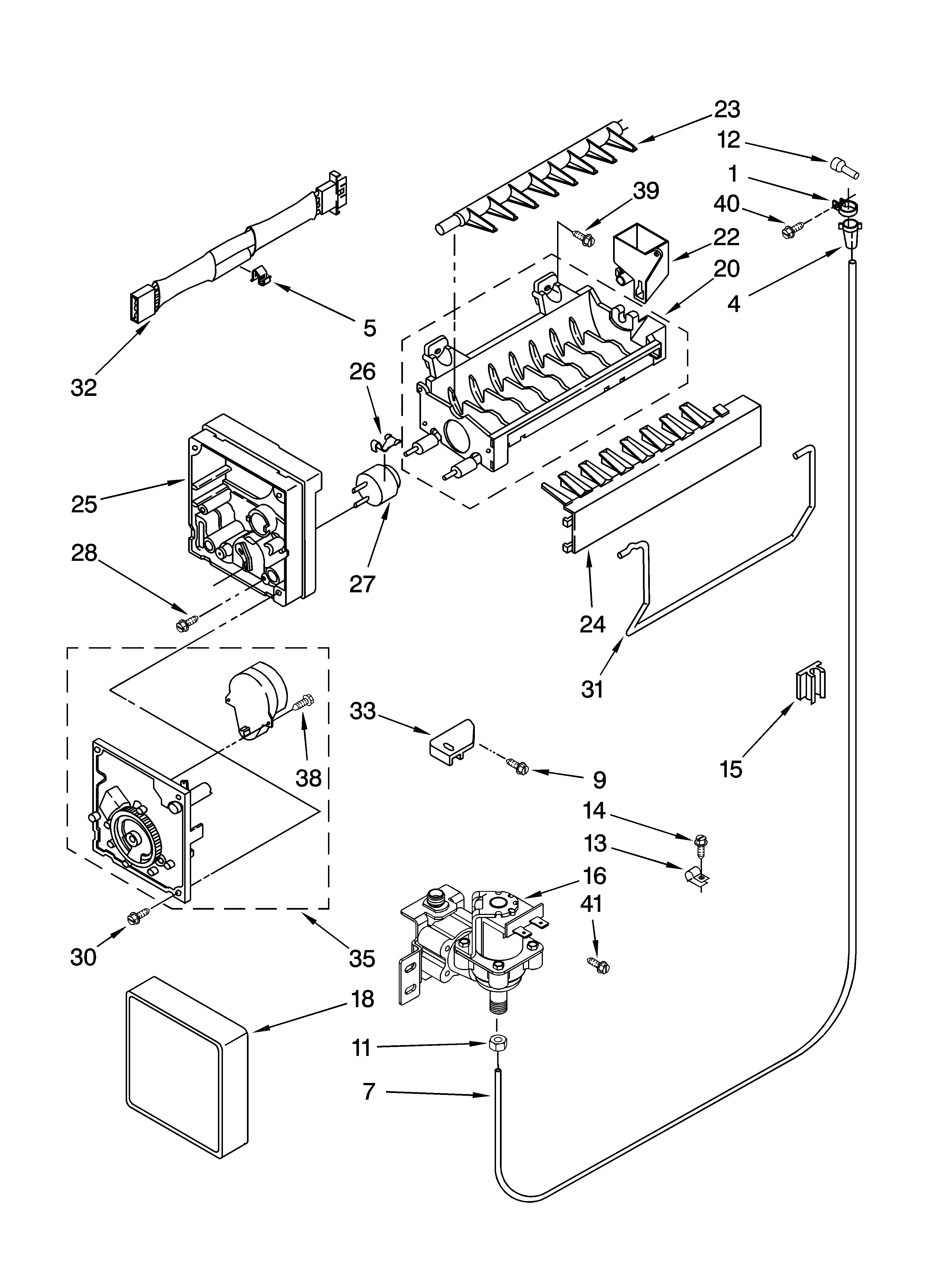 Ikea IR8GSMXRS03 icemaker parts diagram