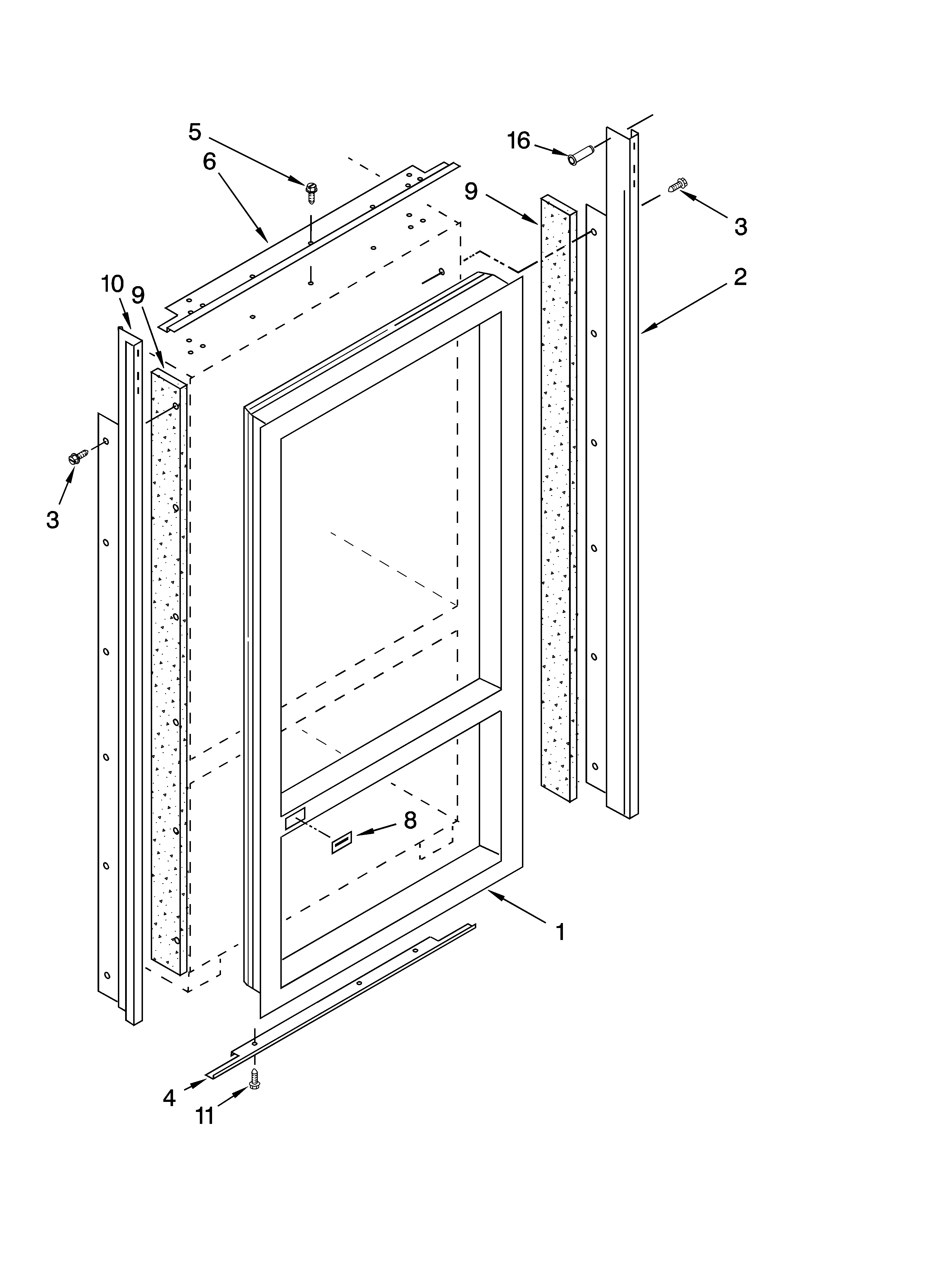 KitchenAid KBLC36FTS03 cabinet and breaker trim parts diagram