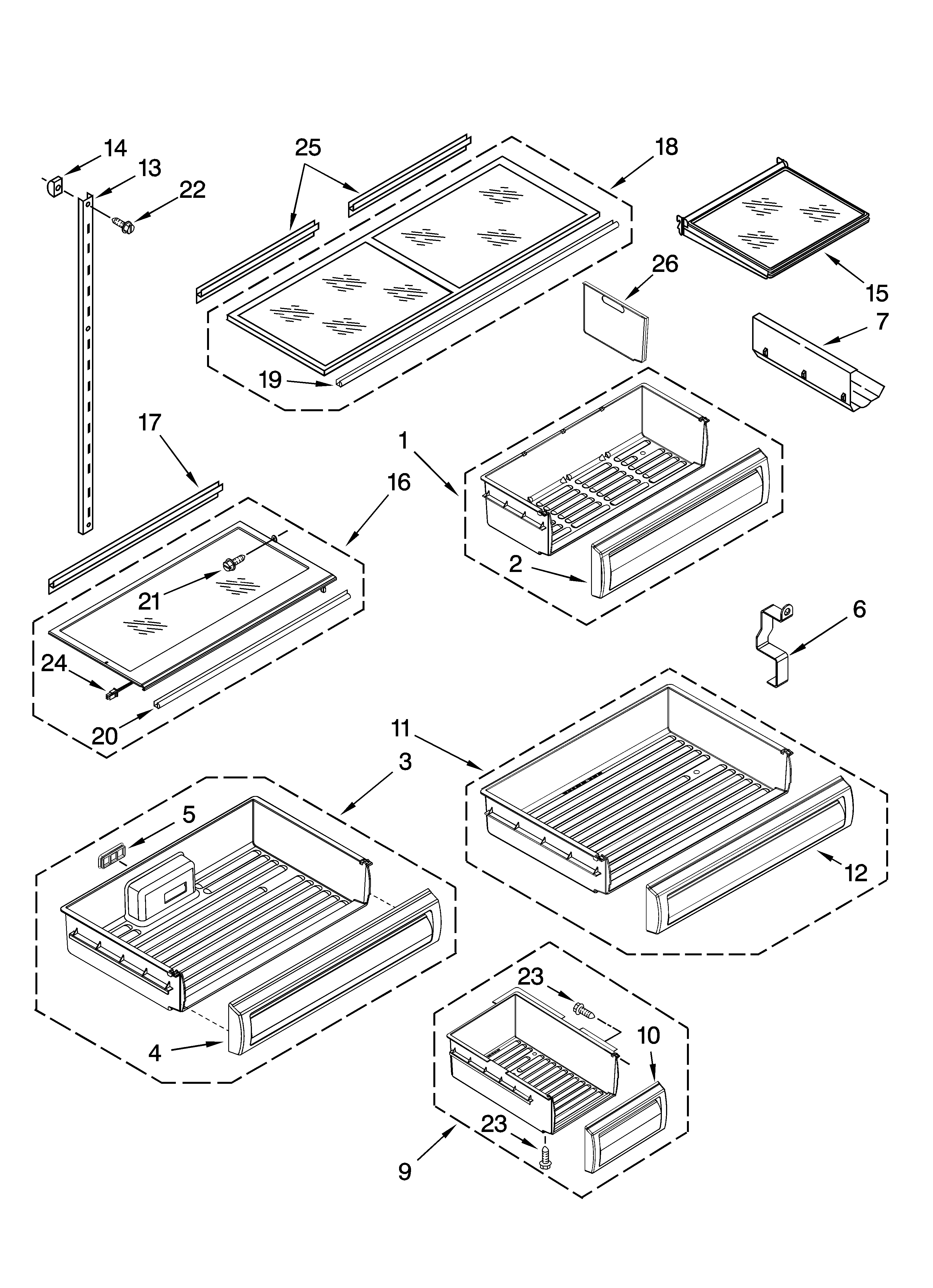 KitchenAid KBLC36FTS03 shelf parts diagram
