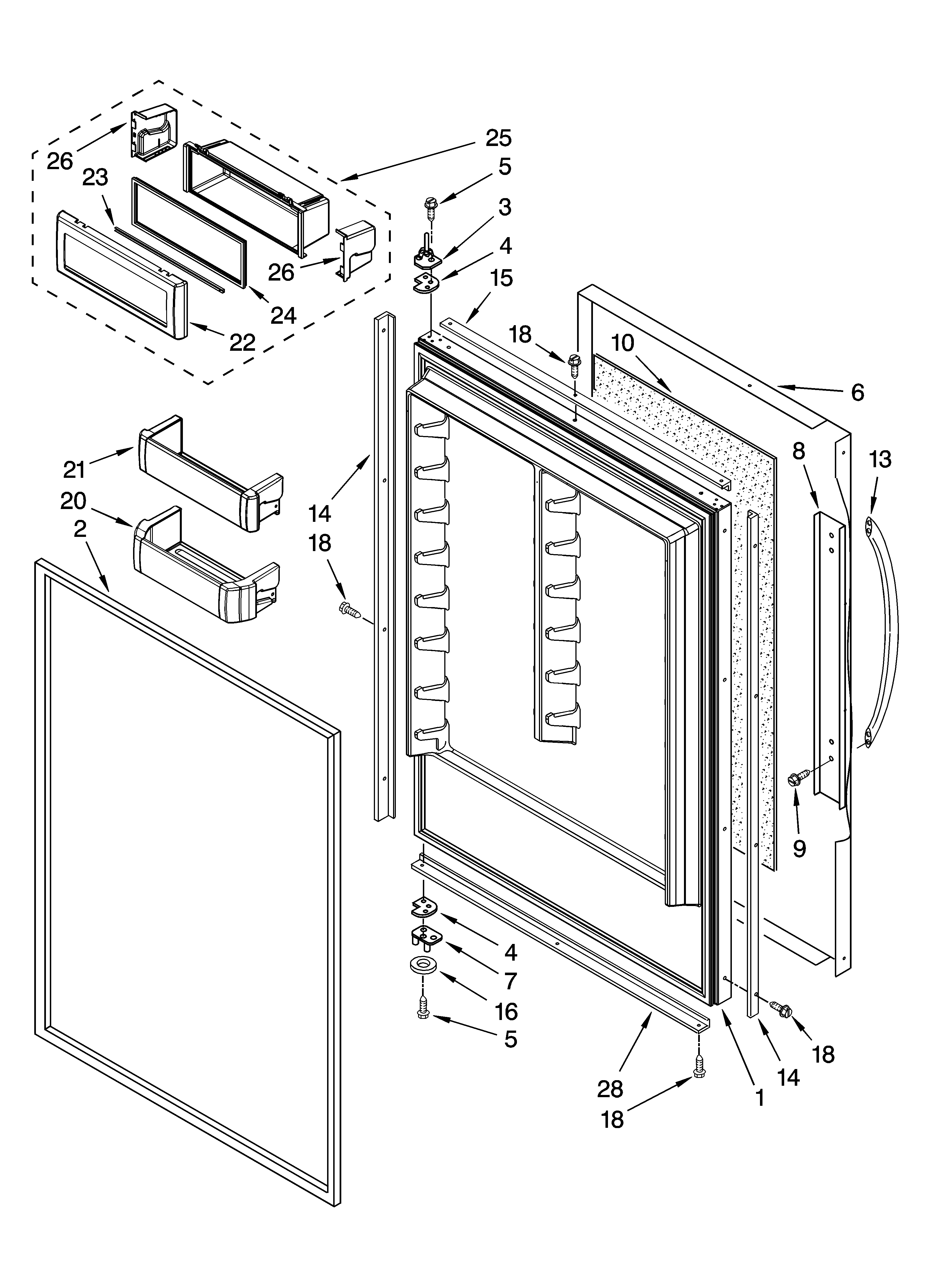 KitchenAid KBLC36FTS03 refrigerator door parts diagram
