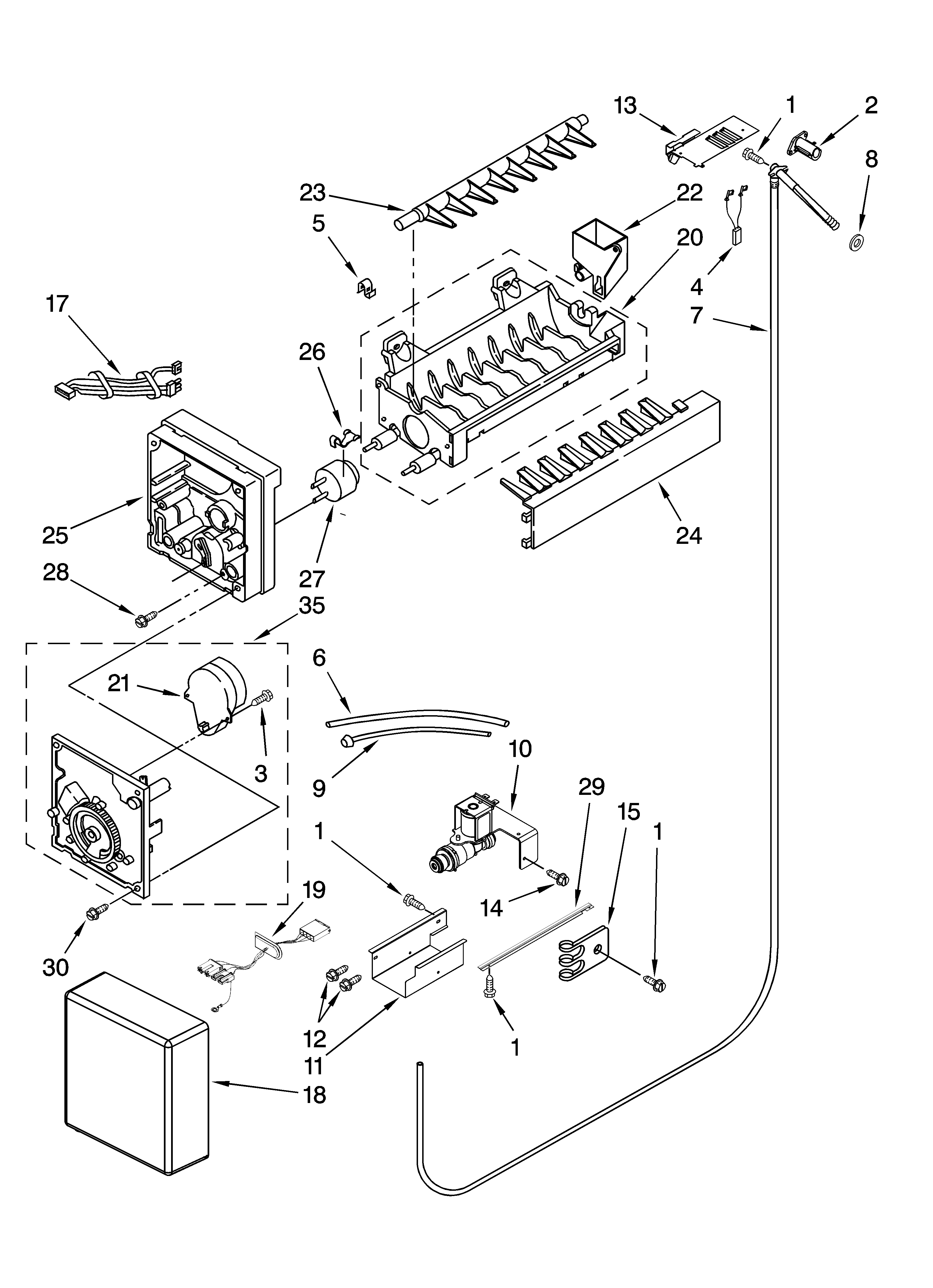 KitchenAid KBLC36FTS03 icemaker parts diagram