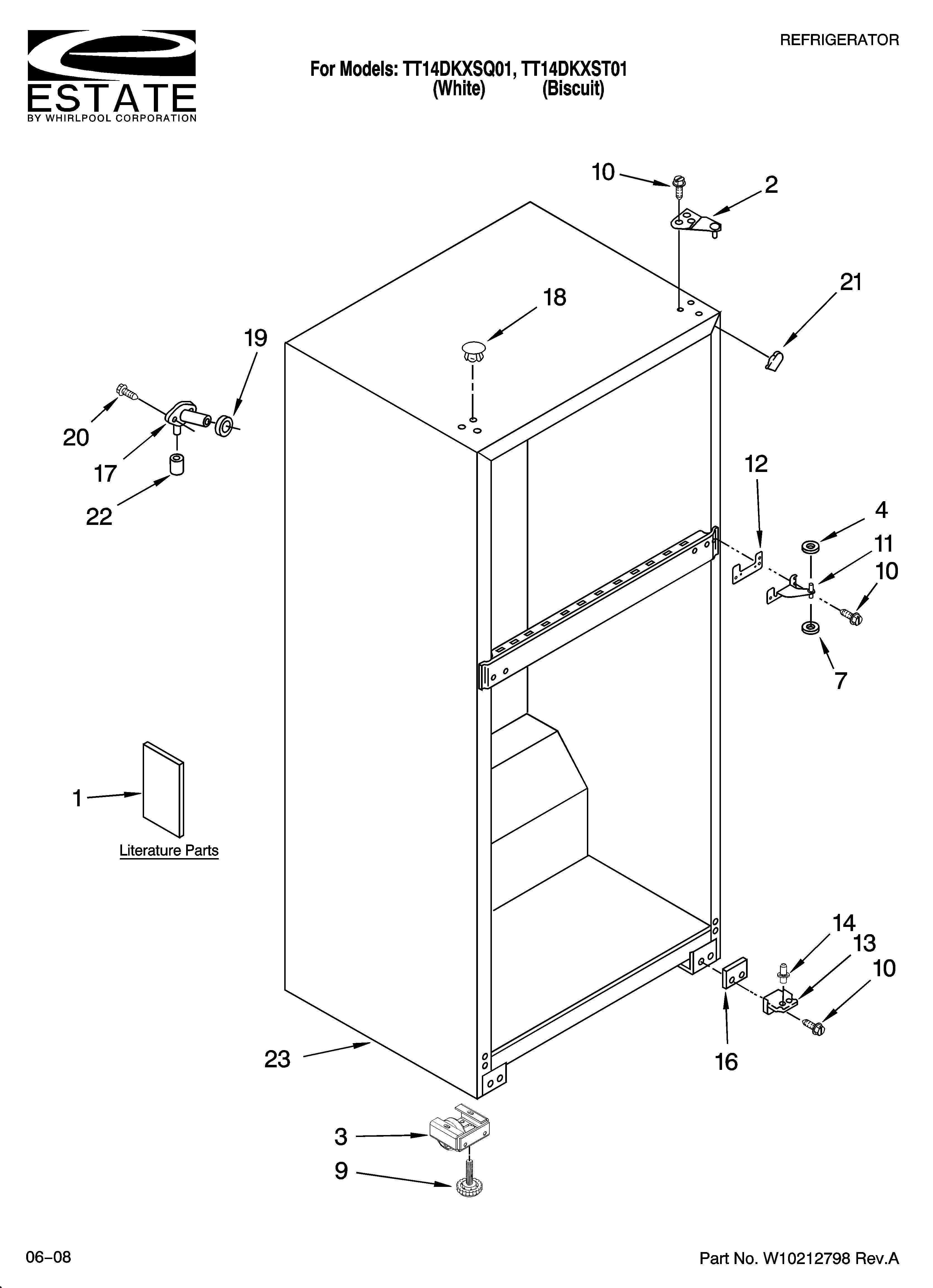 Estate TT14DKXSQ01 cabinet parts diagram