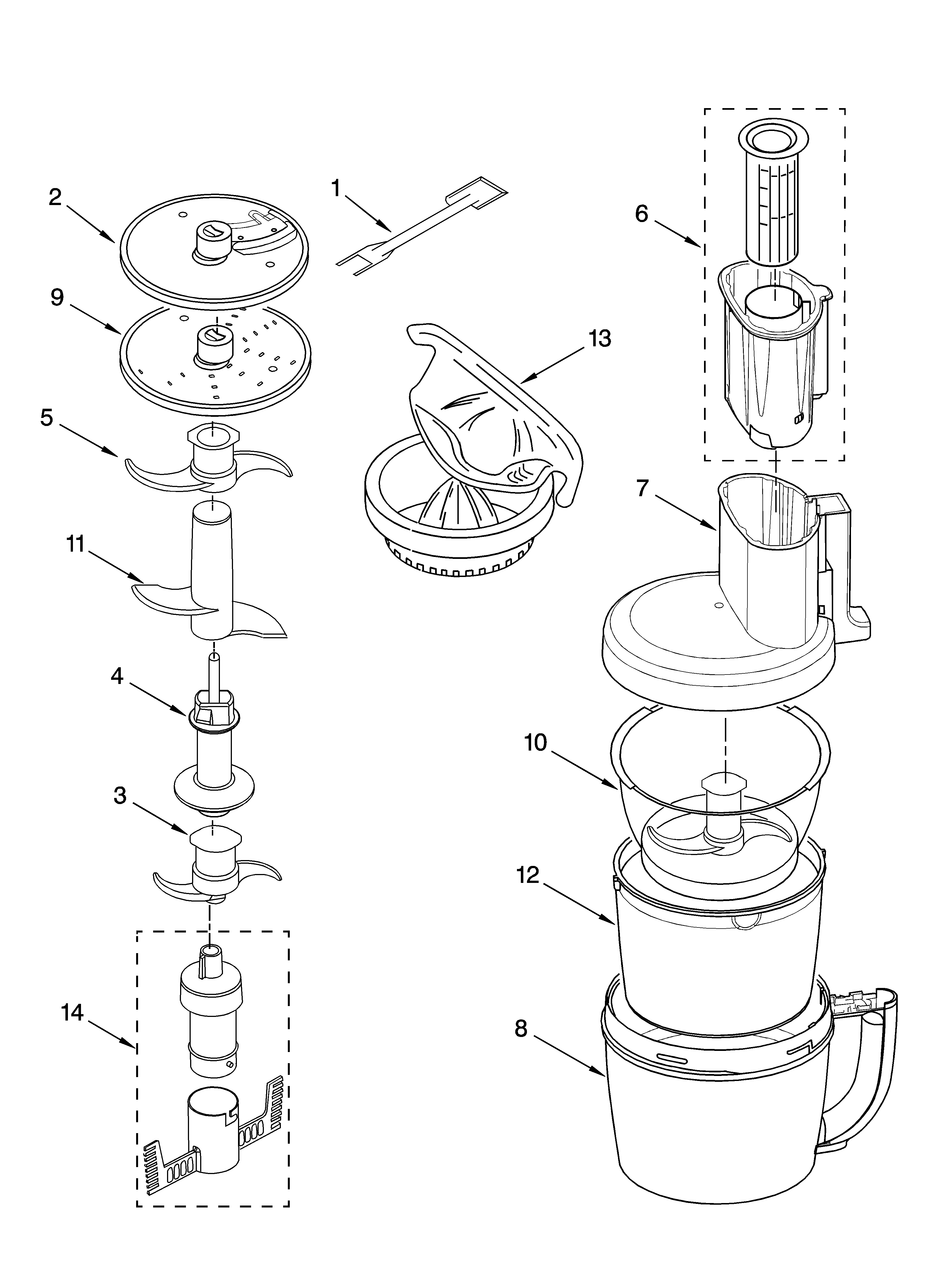 KitchenAid 5KFPM770PM1 attachment parts diagram