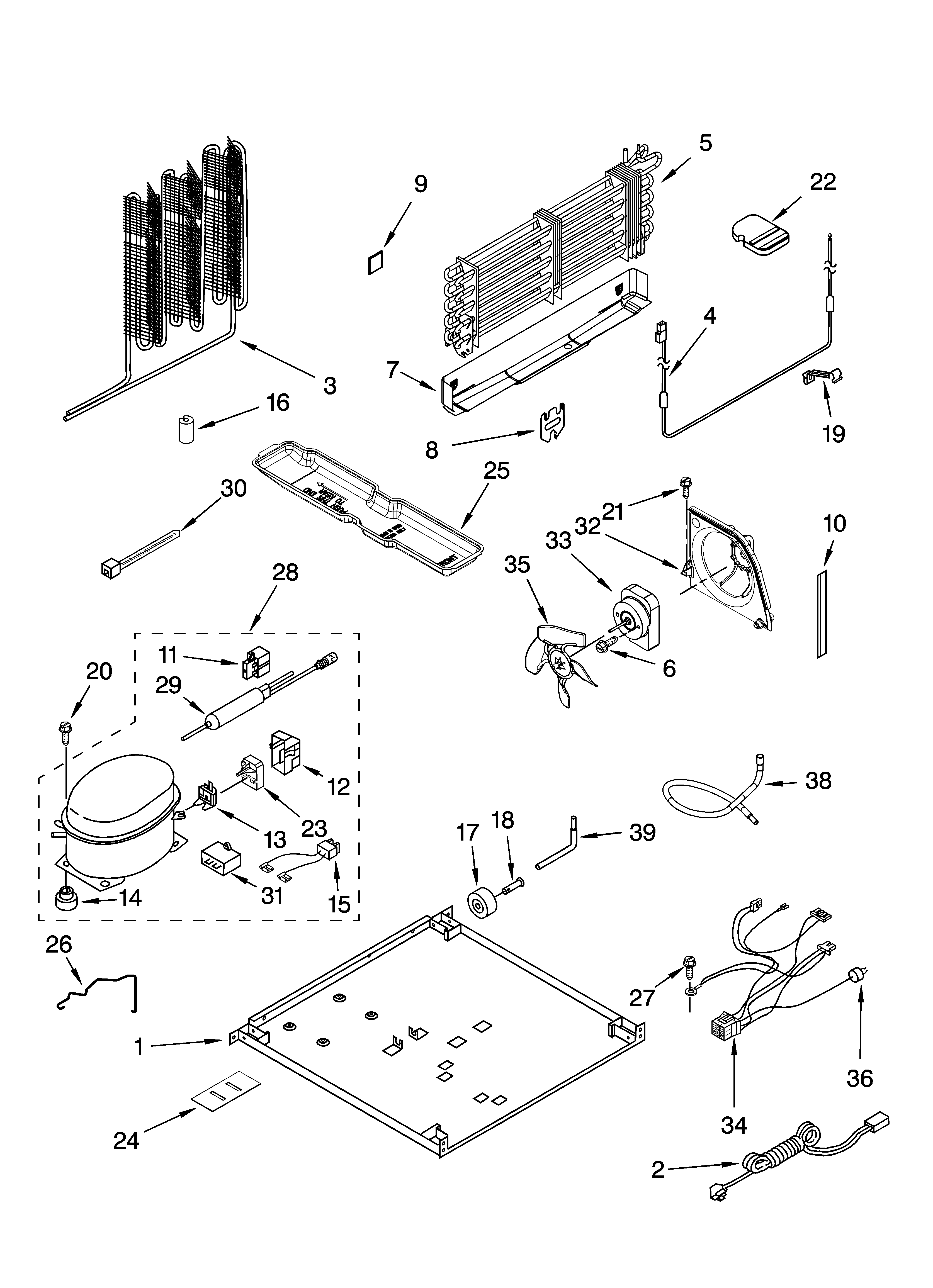 Gladiator GARF19XXVK01 unit parts diagram