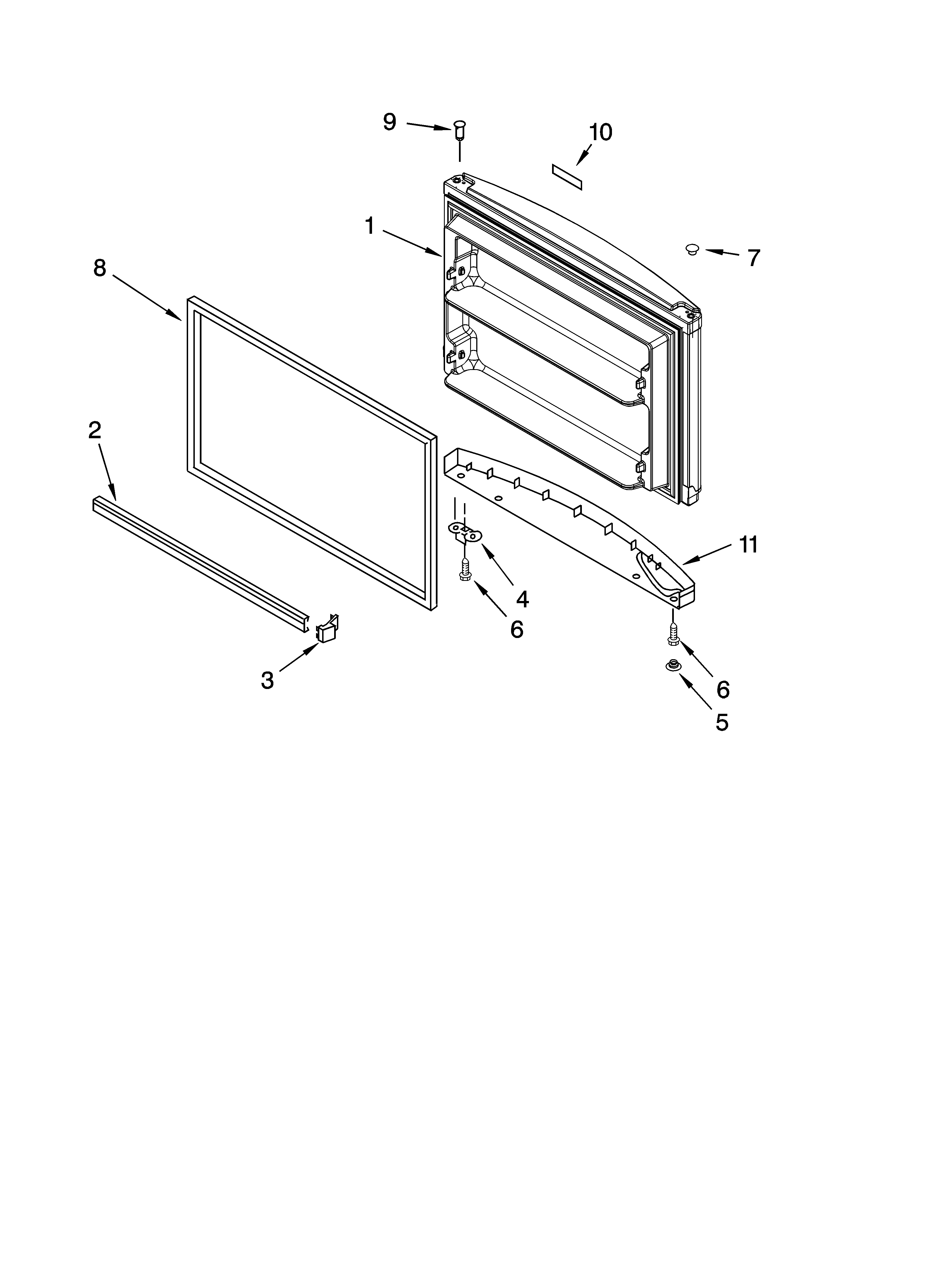 Gladiator GARF19XXVK01 top door parts diagram
