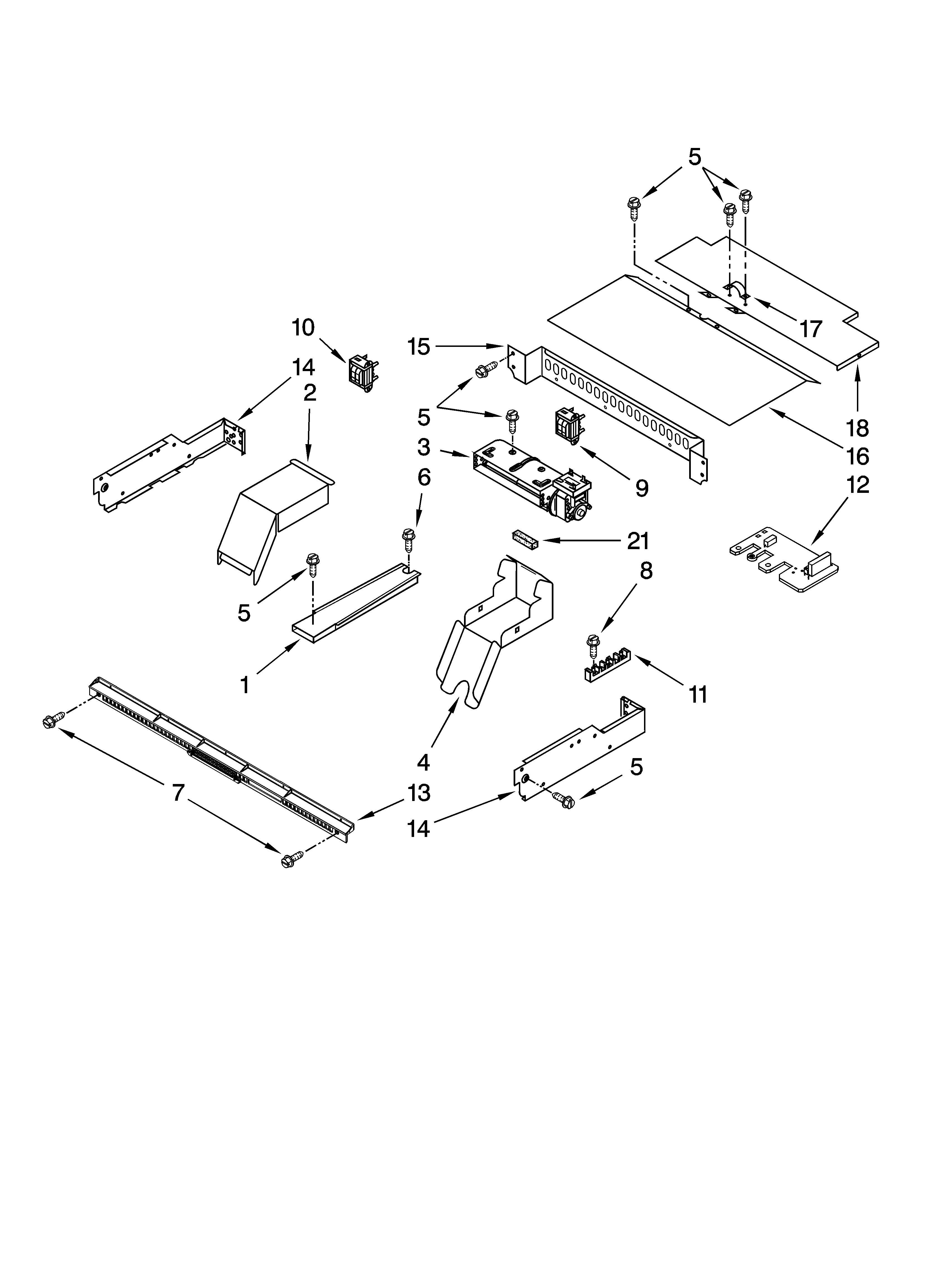 Whirlpool GBS279PVB00 top venting parts, optional parts diagram