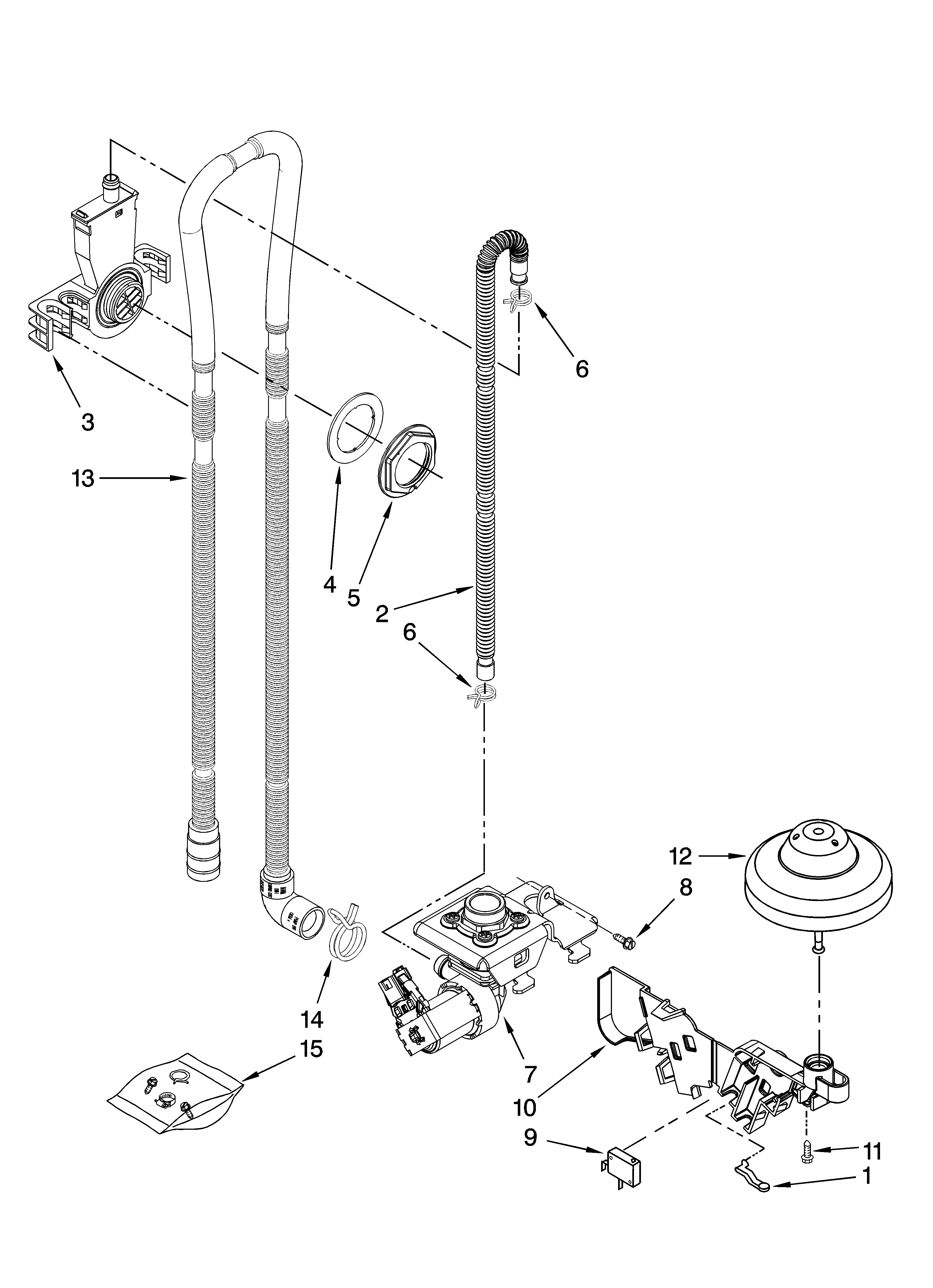 Whirlpool GU2300XTVQ0 fill and overfill parts diagram