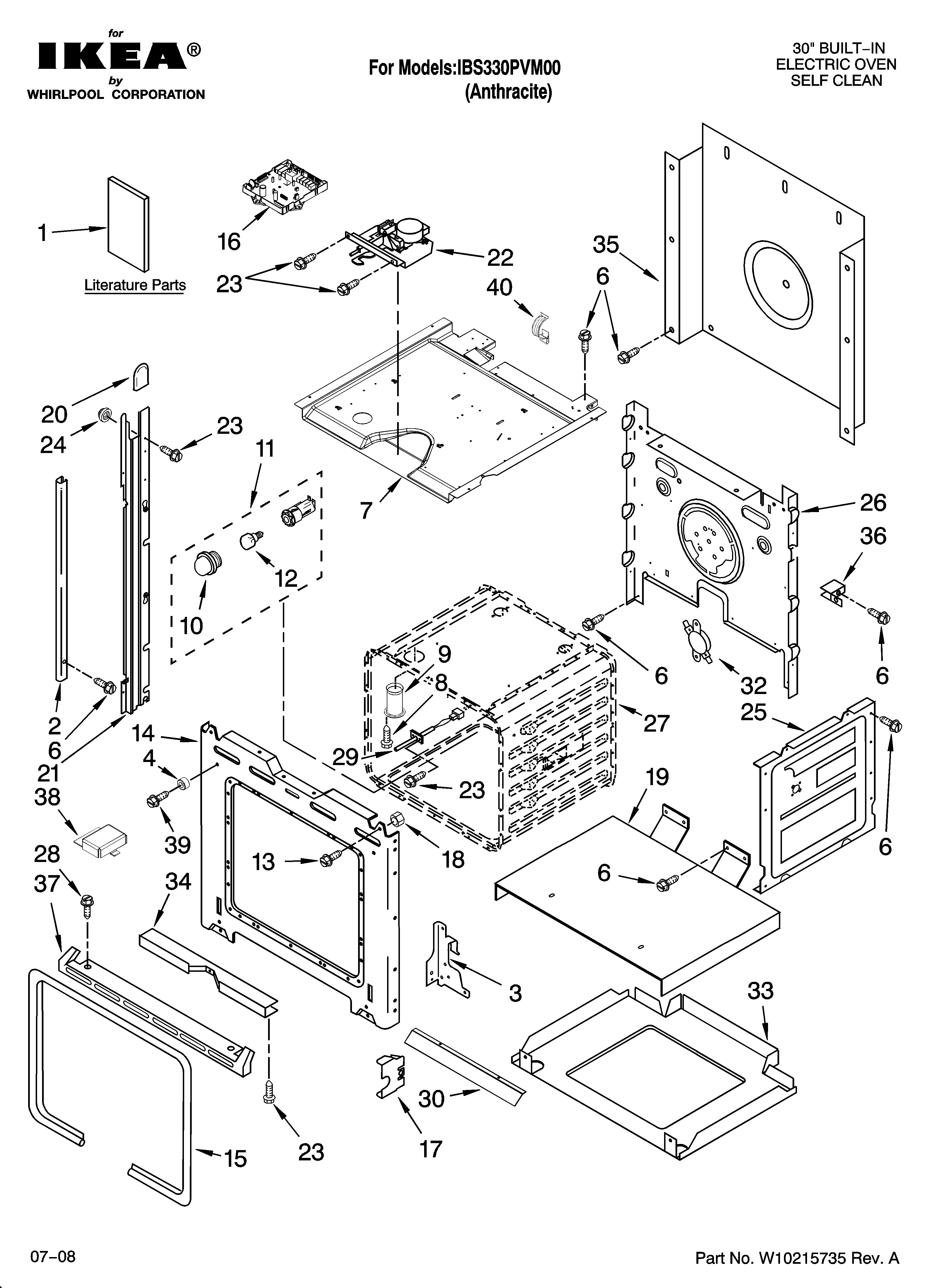 Ikea IBS330PVM00 oven parts diagram