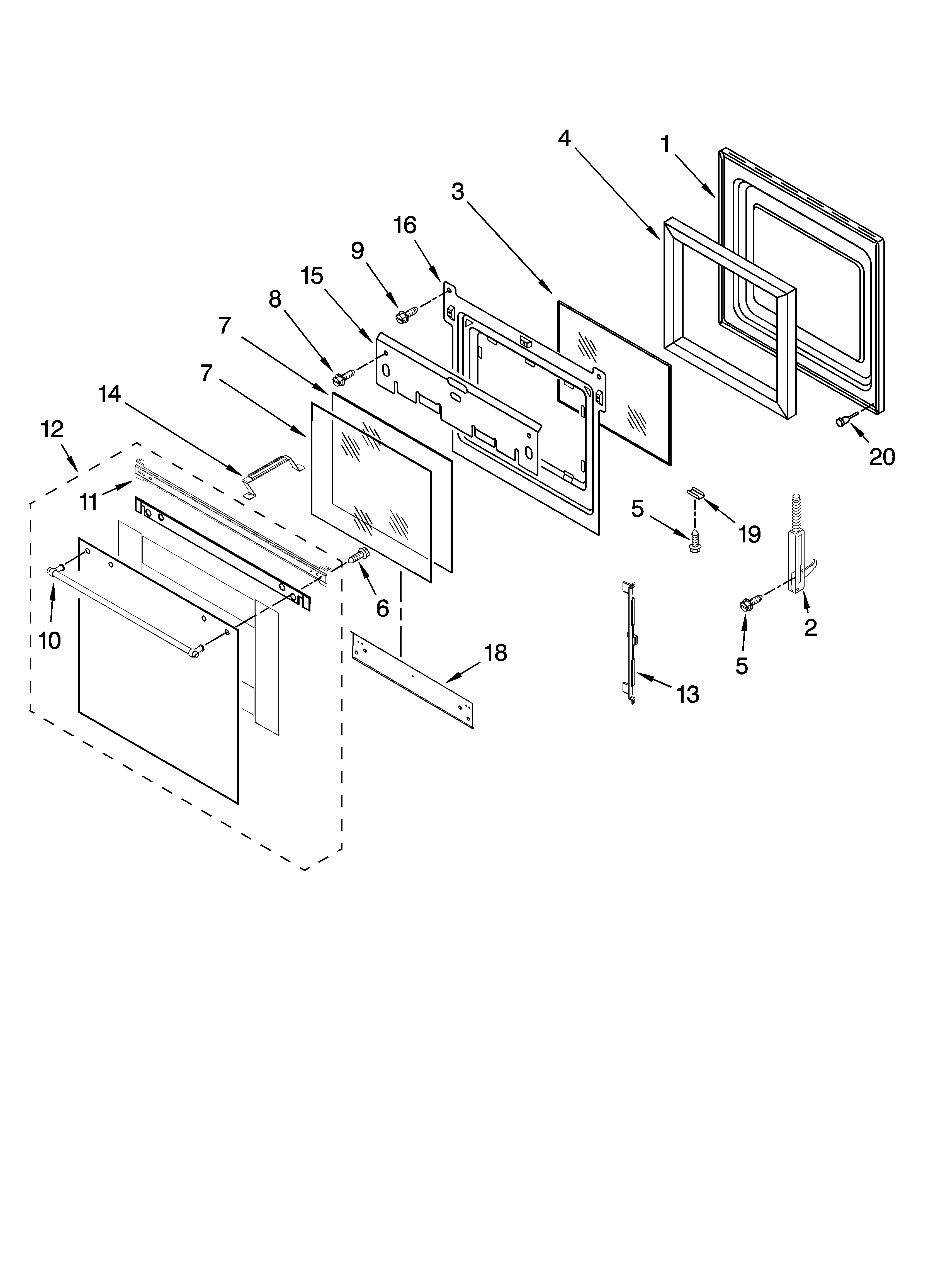 Ikea IBS330PVM00 oven door parts diagram