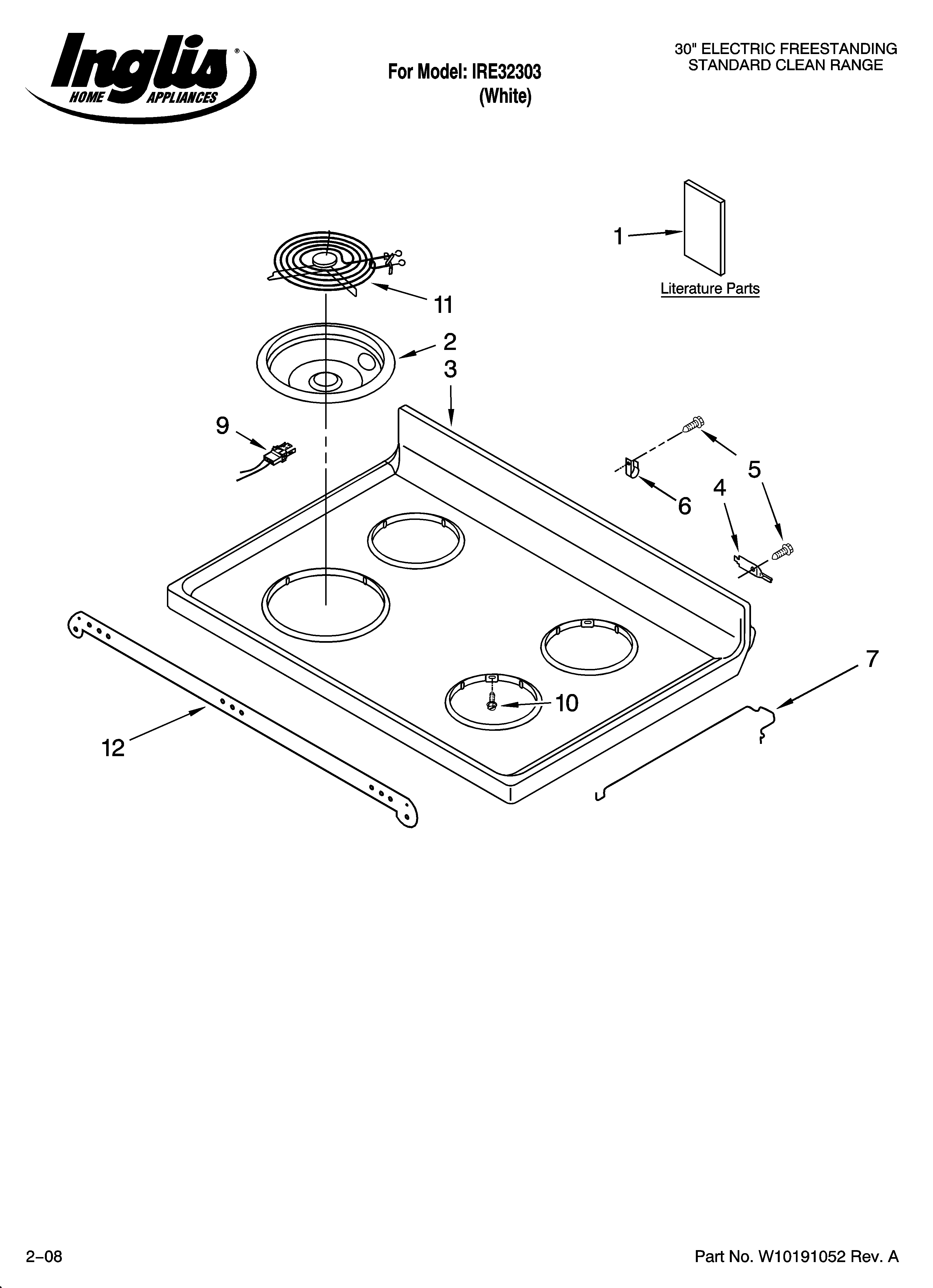 Inglis IRE32303 cooktop parts diagram
