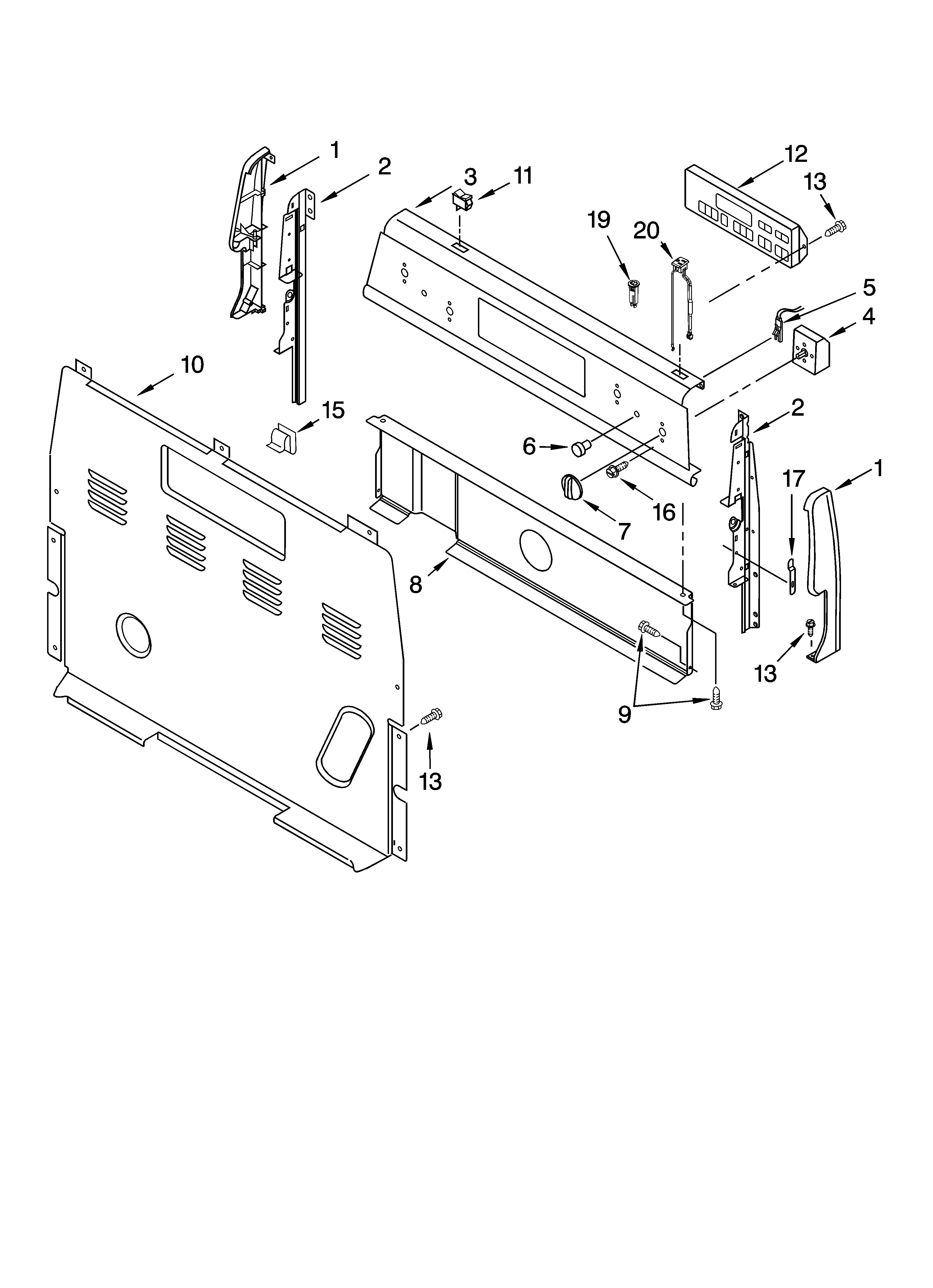 Inglis IRE32303 control panel parts diagram