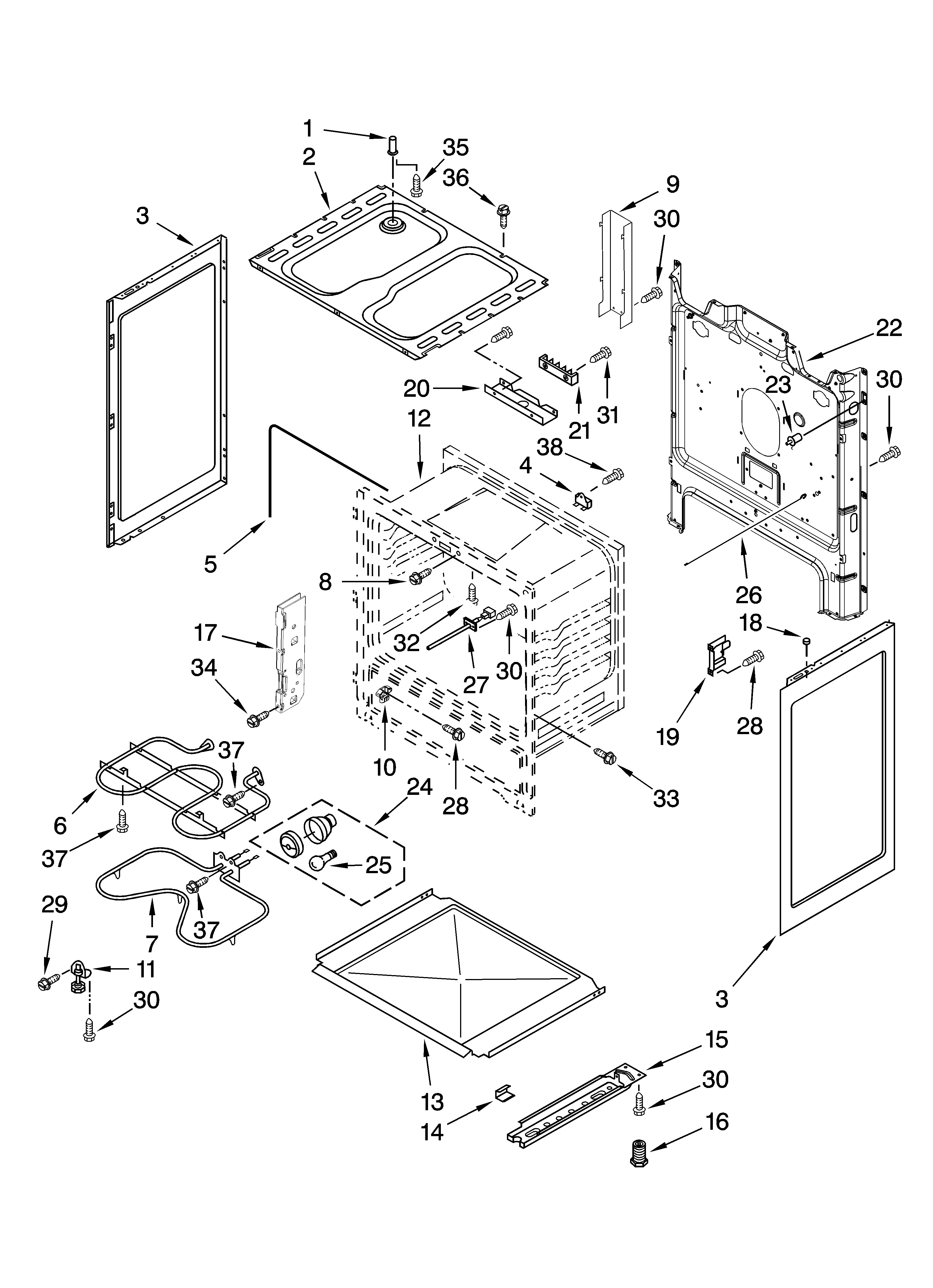 Inglis IRE32303 chassis parts diagram