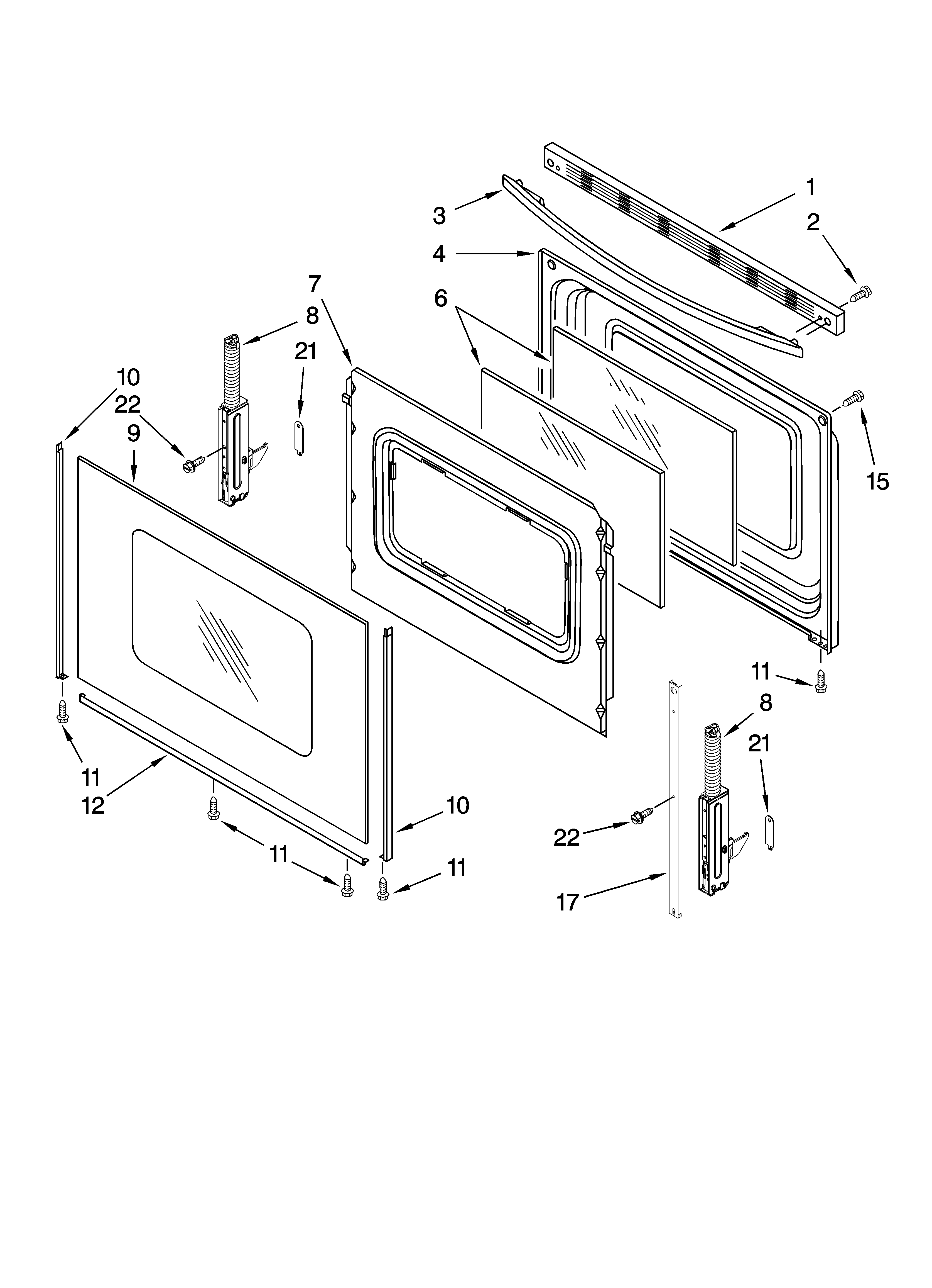 Inglis IRE32303 door parts, optional parts diagram