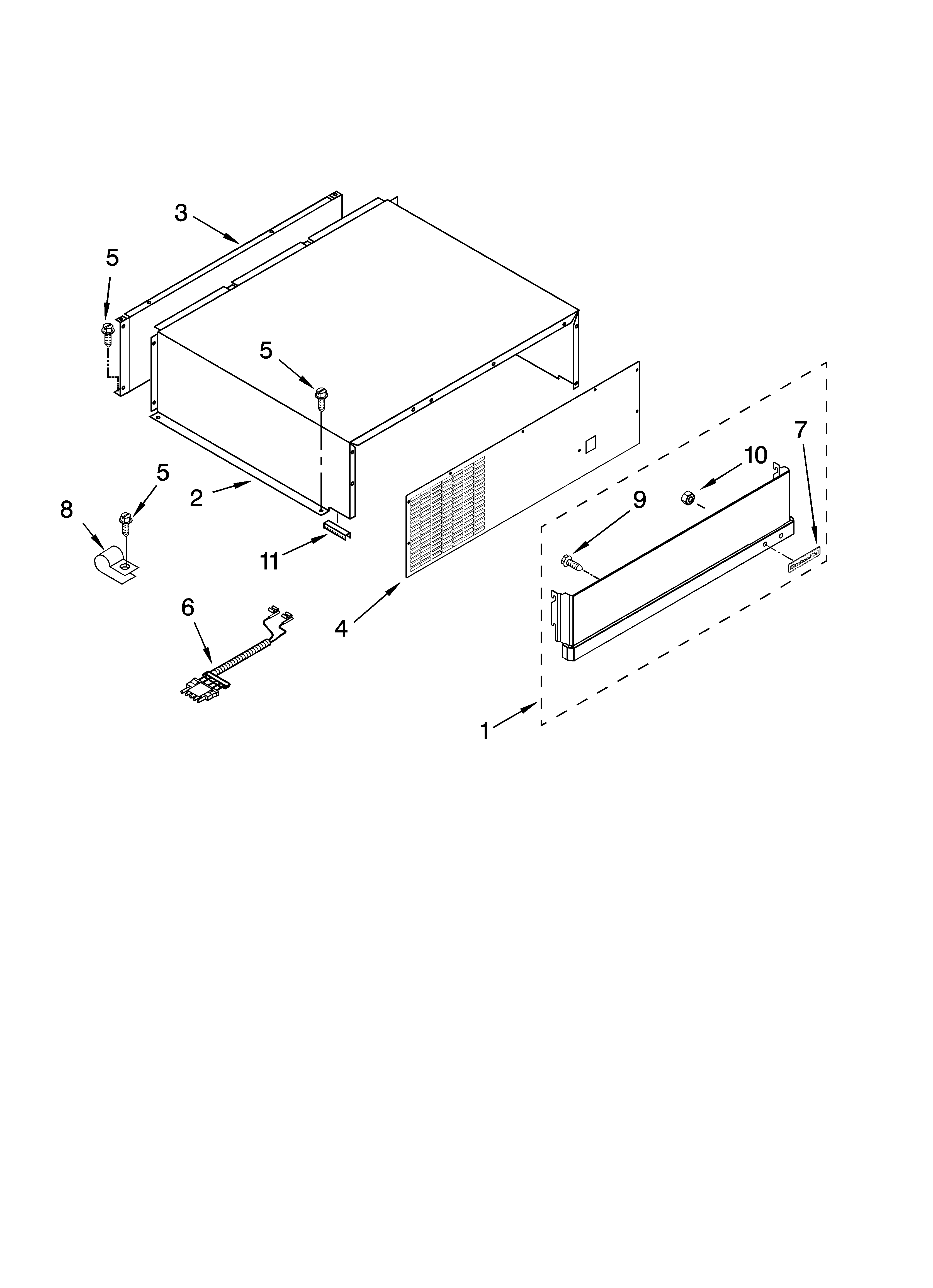 KitchenAid KBFC42FTS03 top grille and unit cover parts diagram
