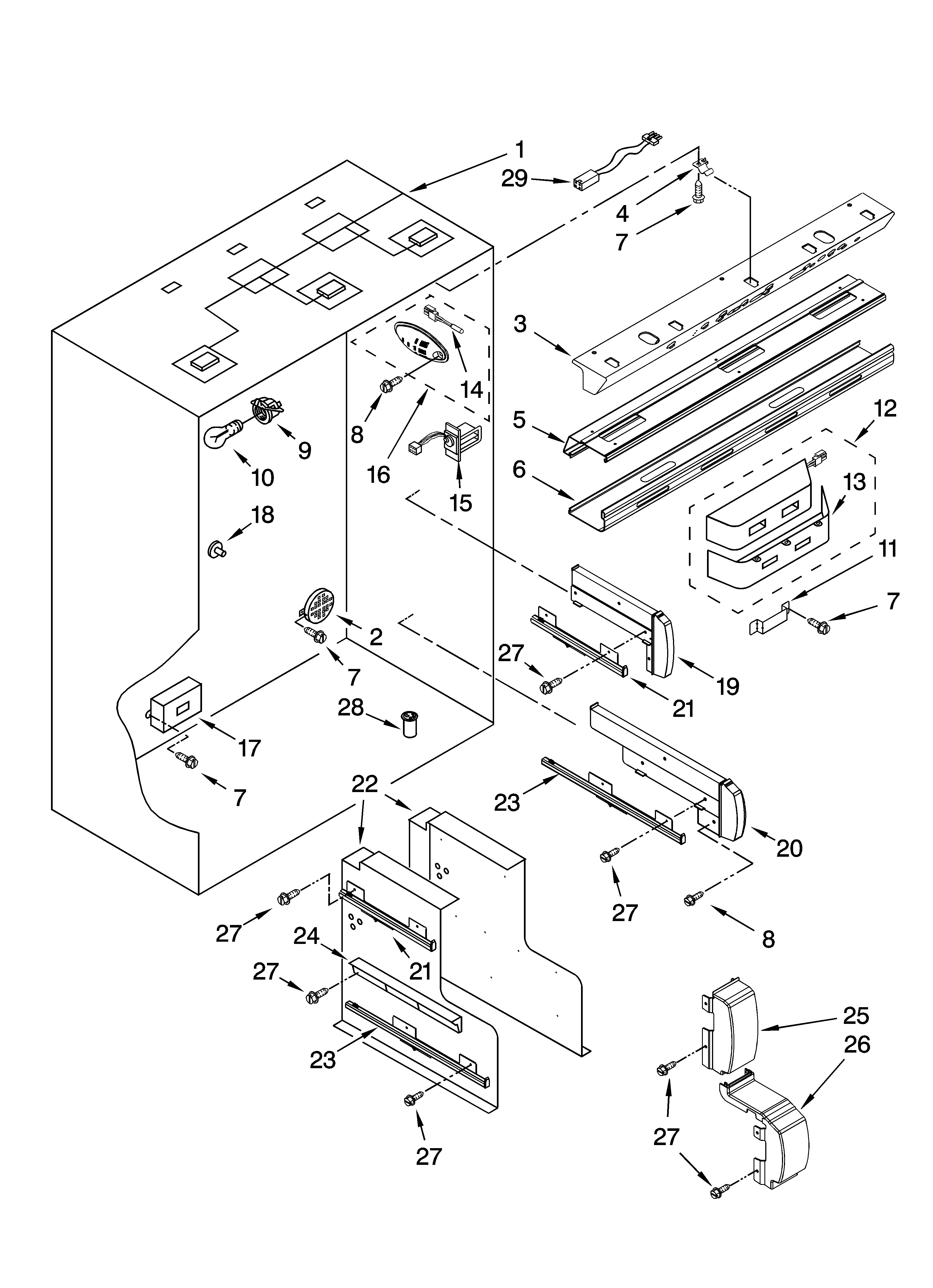 KitchenAid KBFC42FTS03 refrigerator liner parts diagram