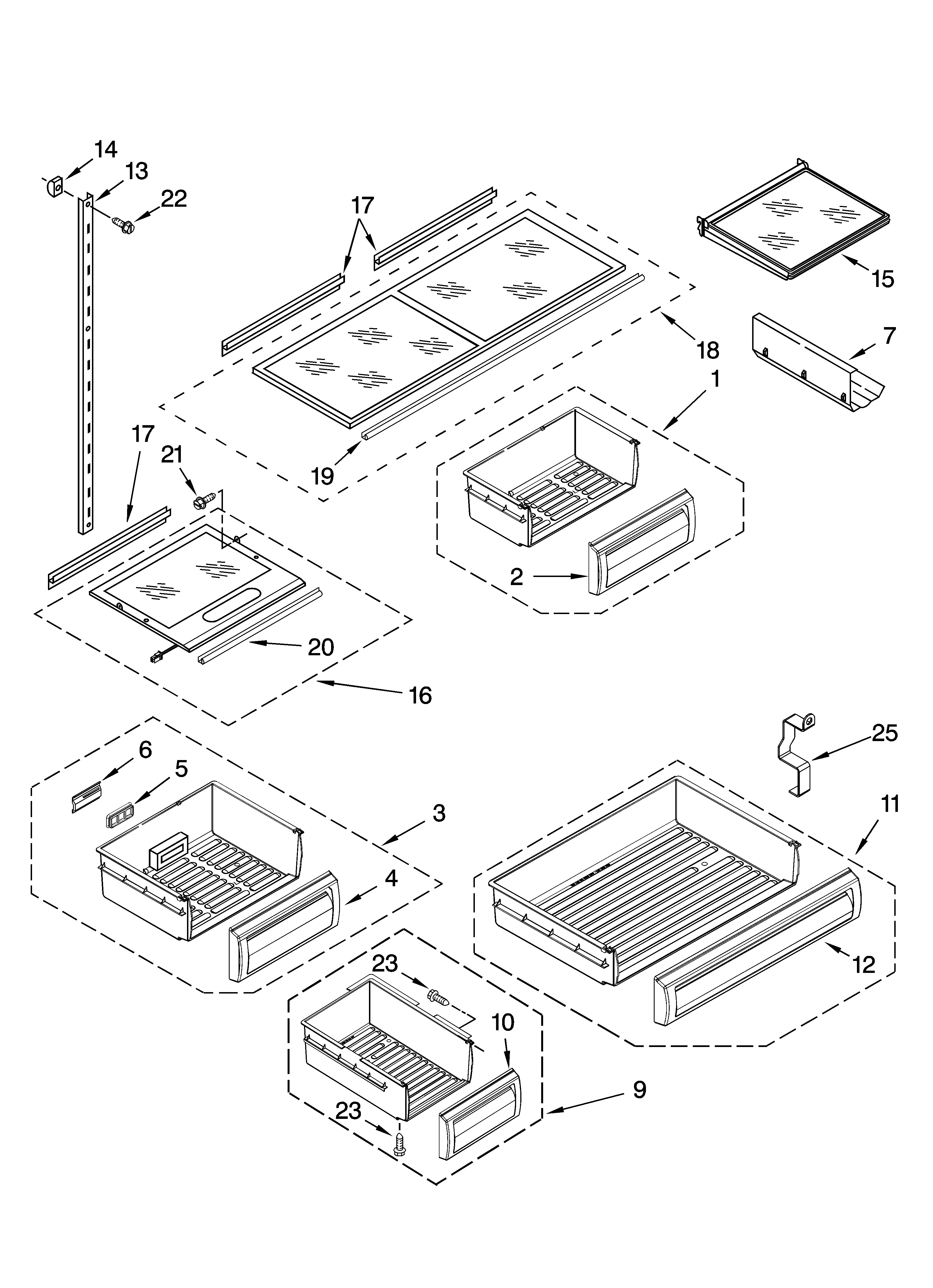 KitchenAid KBFC42FTS03 shelf parts diagram
