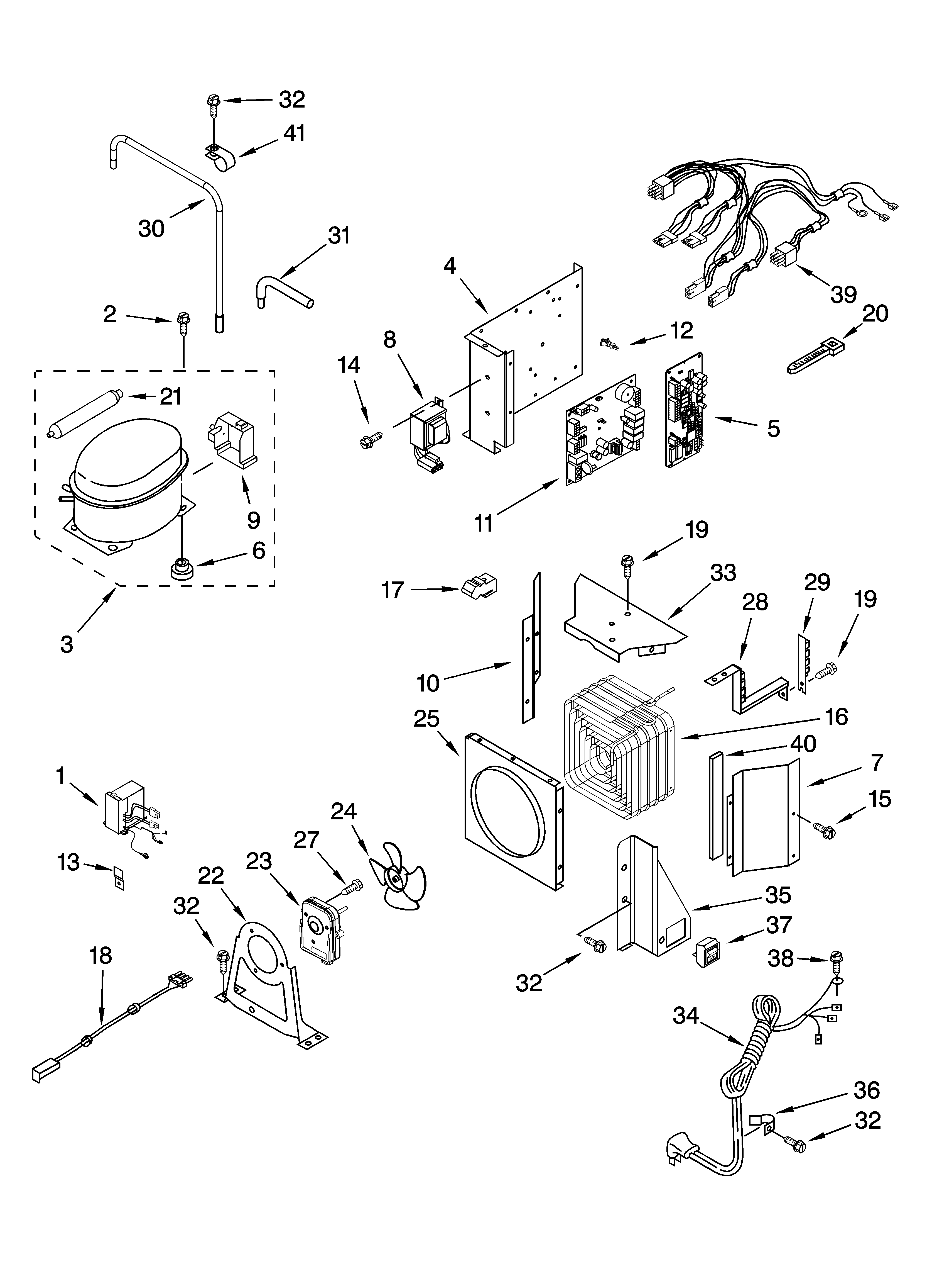 KitchenAid KBFC42FTS03 upper unit parts diagram