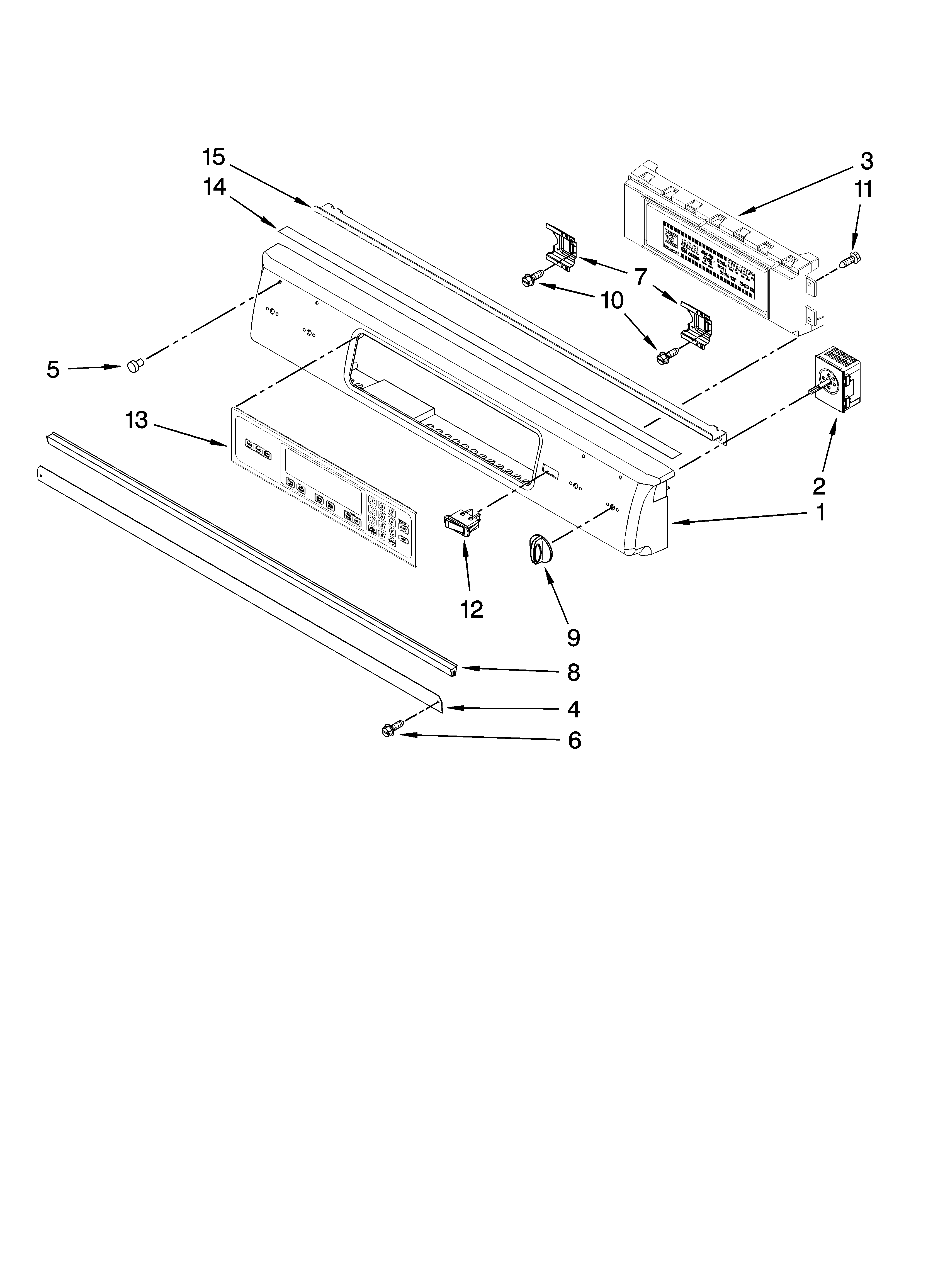 KitchenAid KESK901SWH01 control panel parts diagram