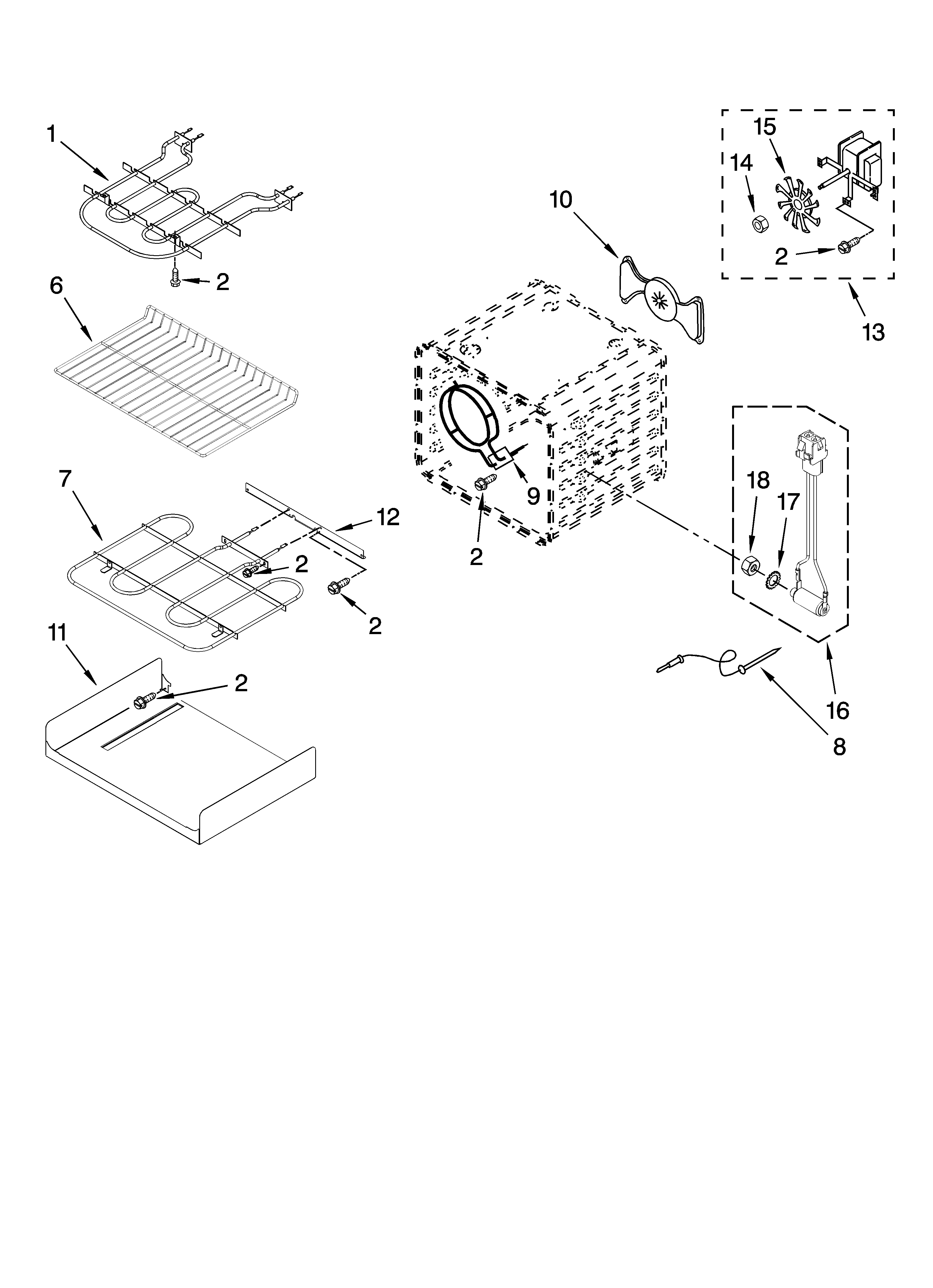 KitchenAid KESK901SWH01 internal oven parts diagram