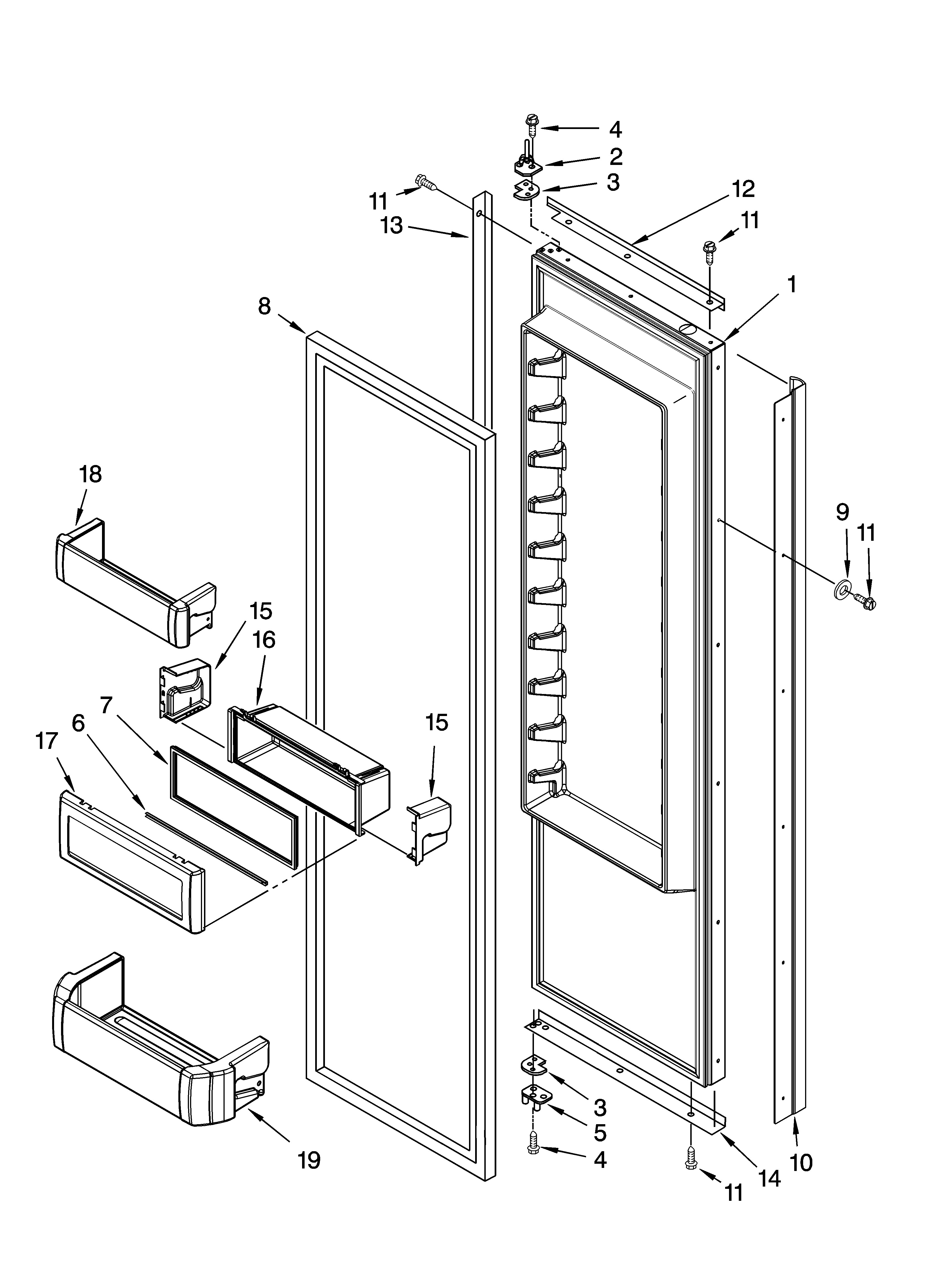 KitchenAid KSSS36FTX02 refrigerator door parts diagram