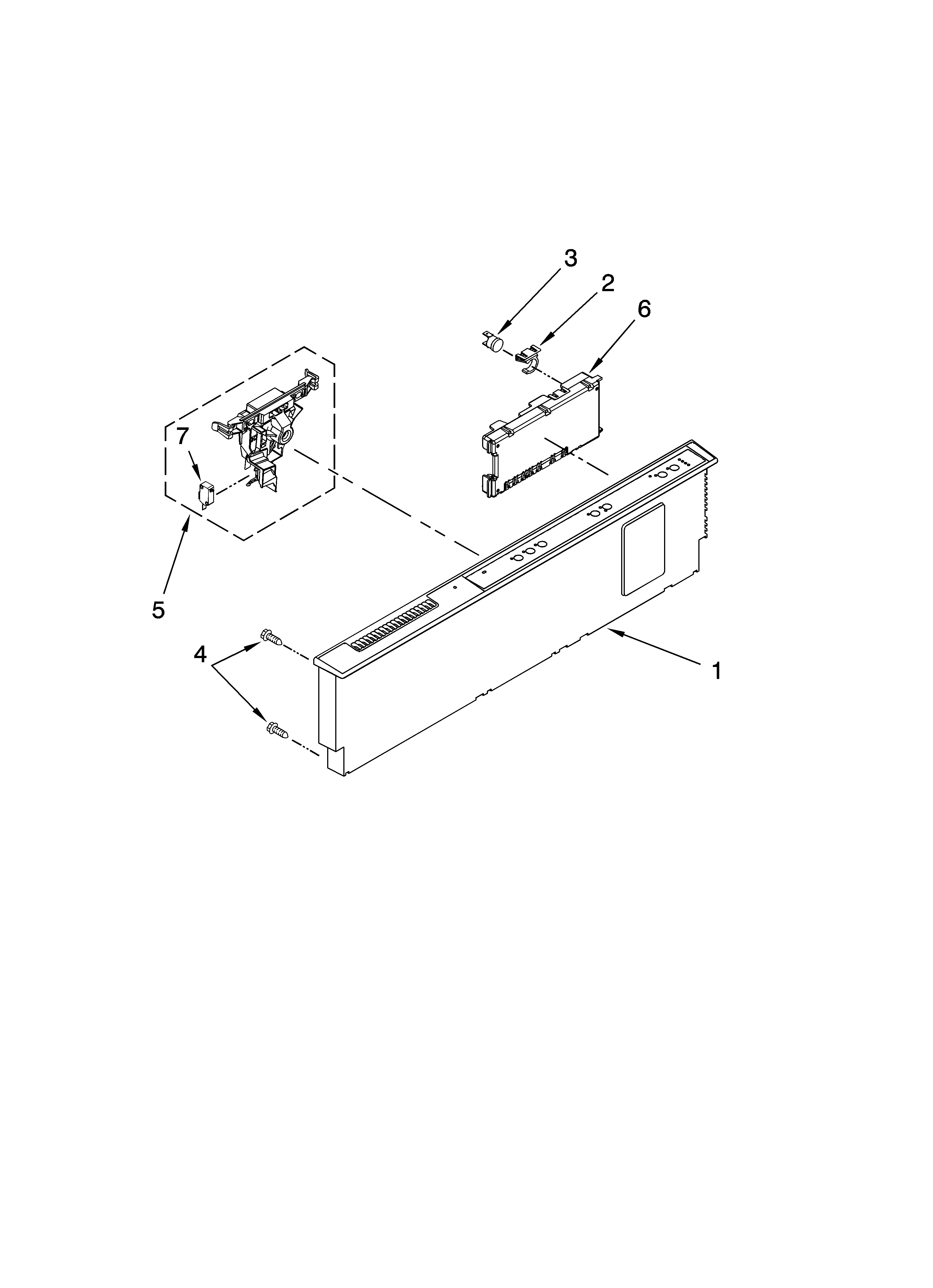 KitchenAid KUDL03FVSS0 control panel parts diagram