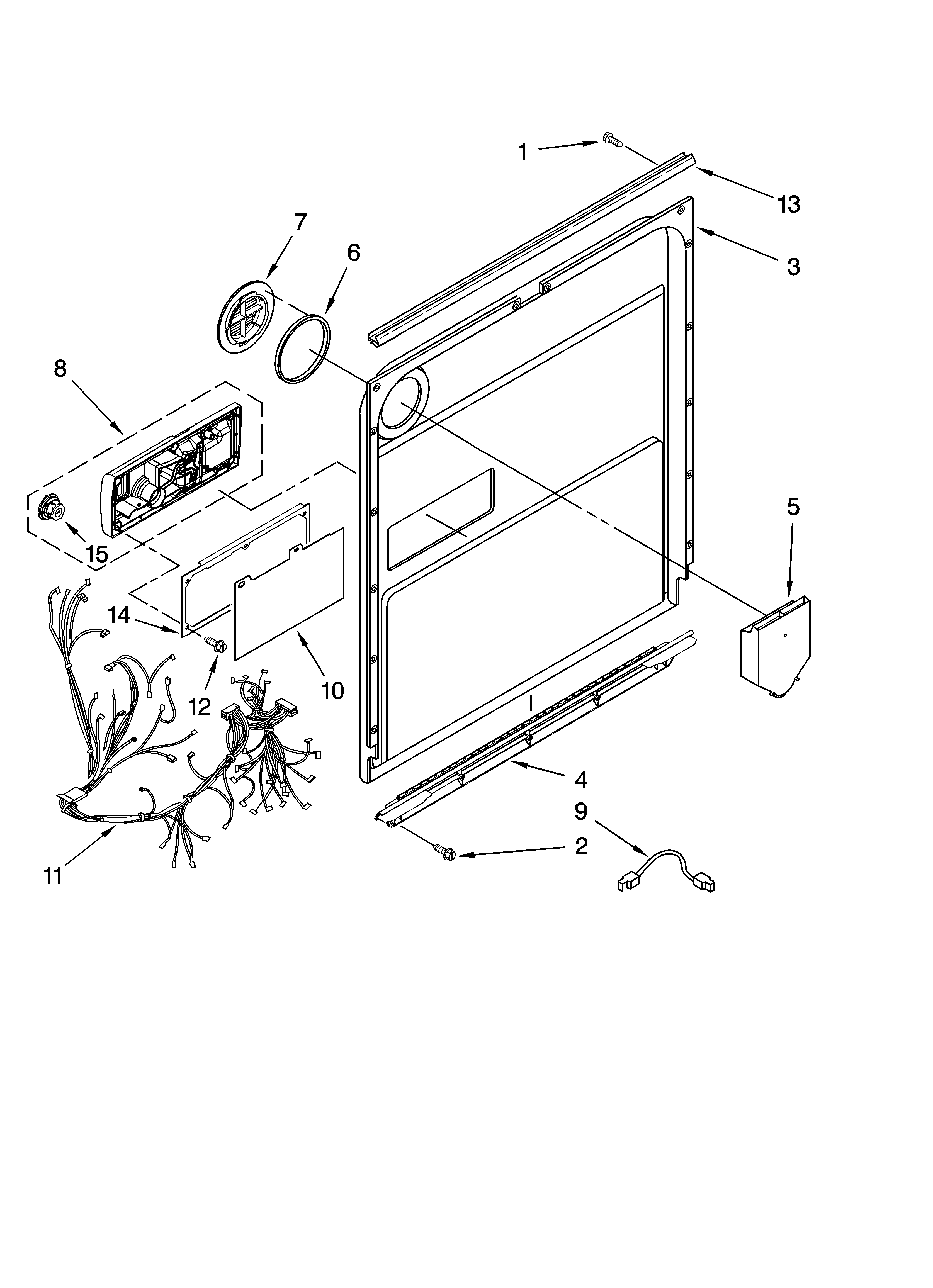 KitchenAid KUDL03FVSS0 door and latch parts diagram